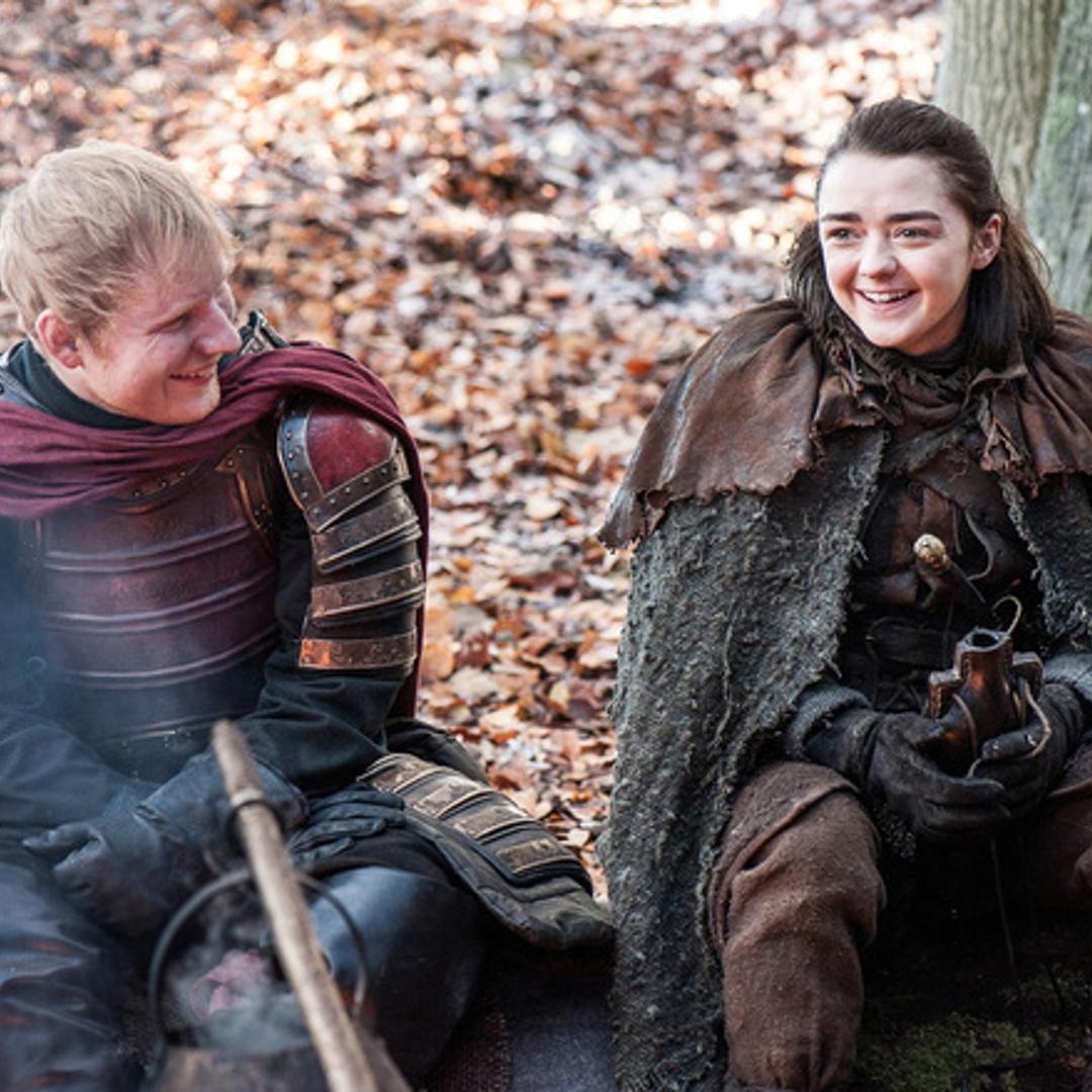 Ed Sheeran and Maisie Williams in Game of Thrones
