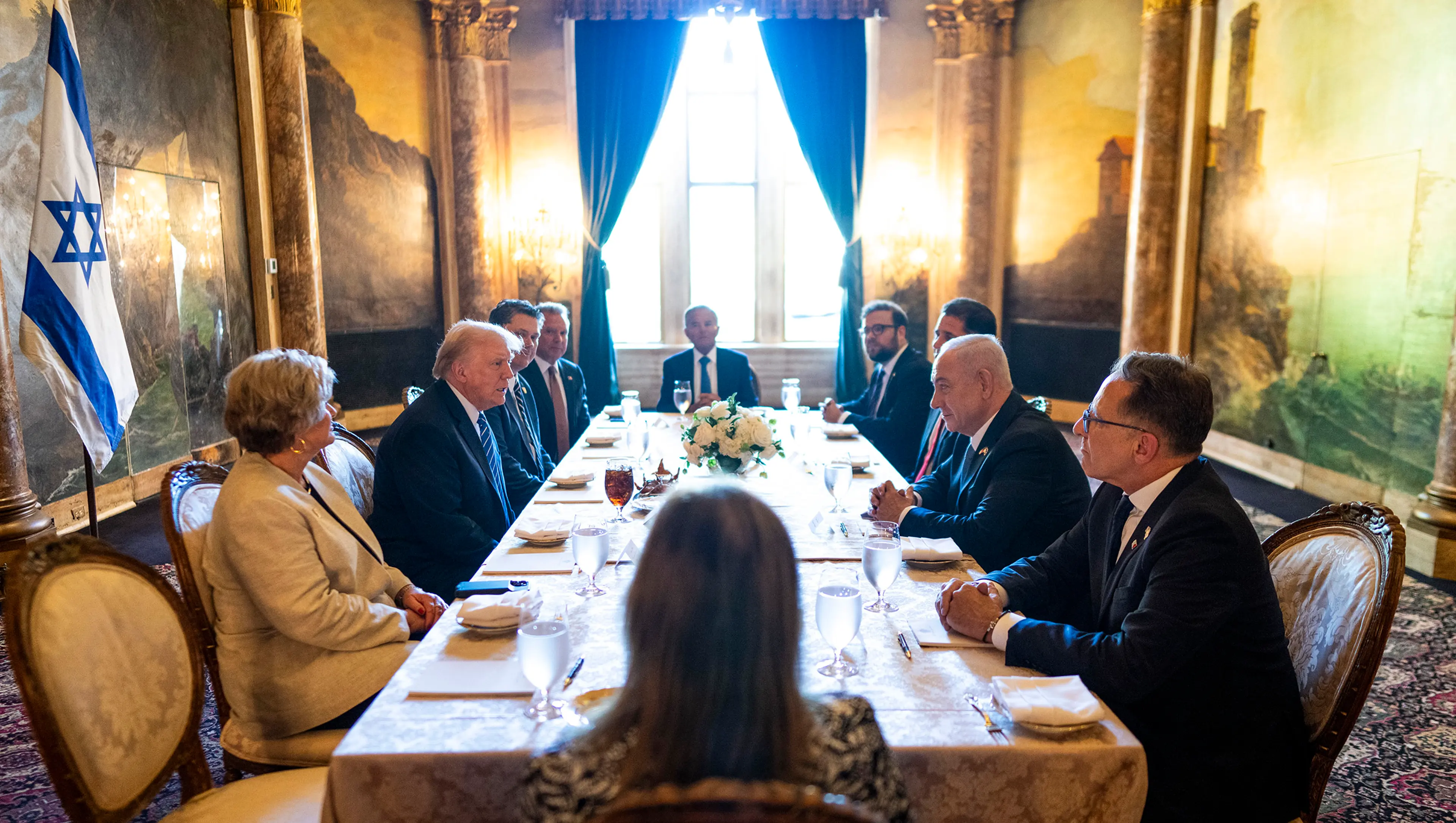 Trump meets with Prime Minister Benjamin Netanyahu of Israel at Mar-a-Lago on July, 26