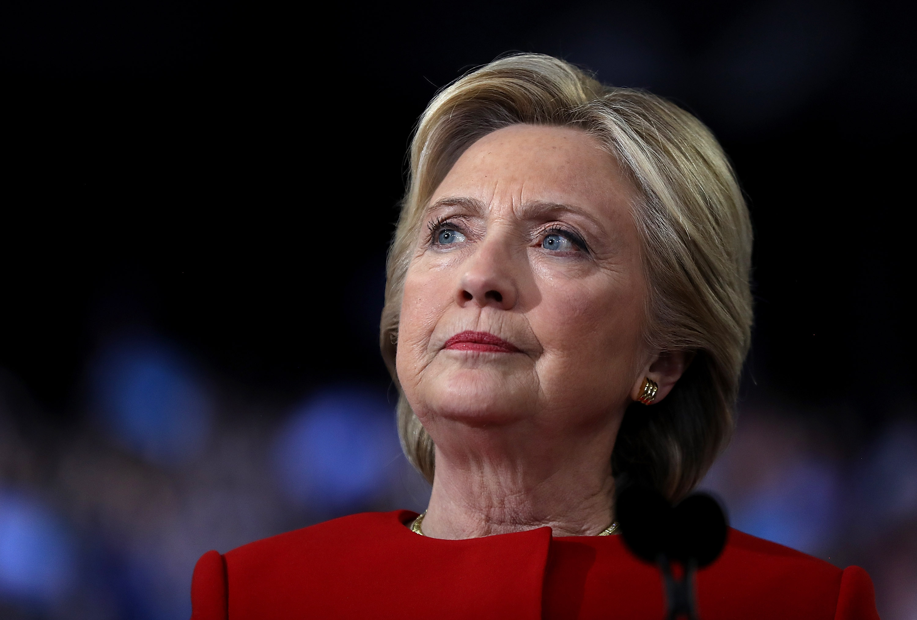 Democratic presidential nominee former Secretary of State Hillary Clinton speaks during a campaign rally at North Carolina State University in Raleigh N.C., on Nov. 8, 2016.