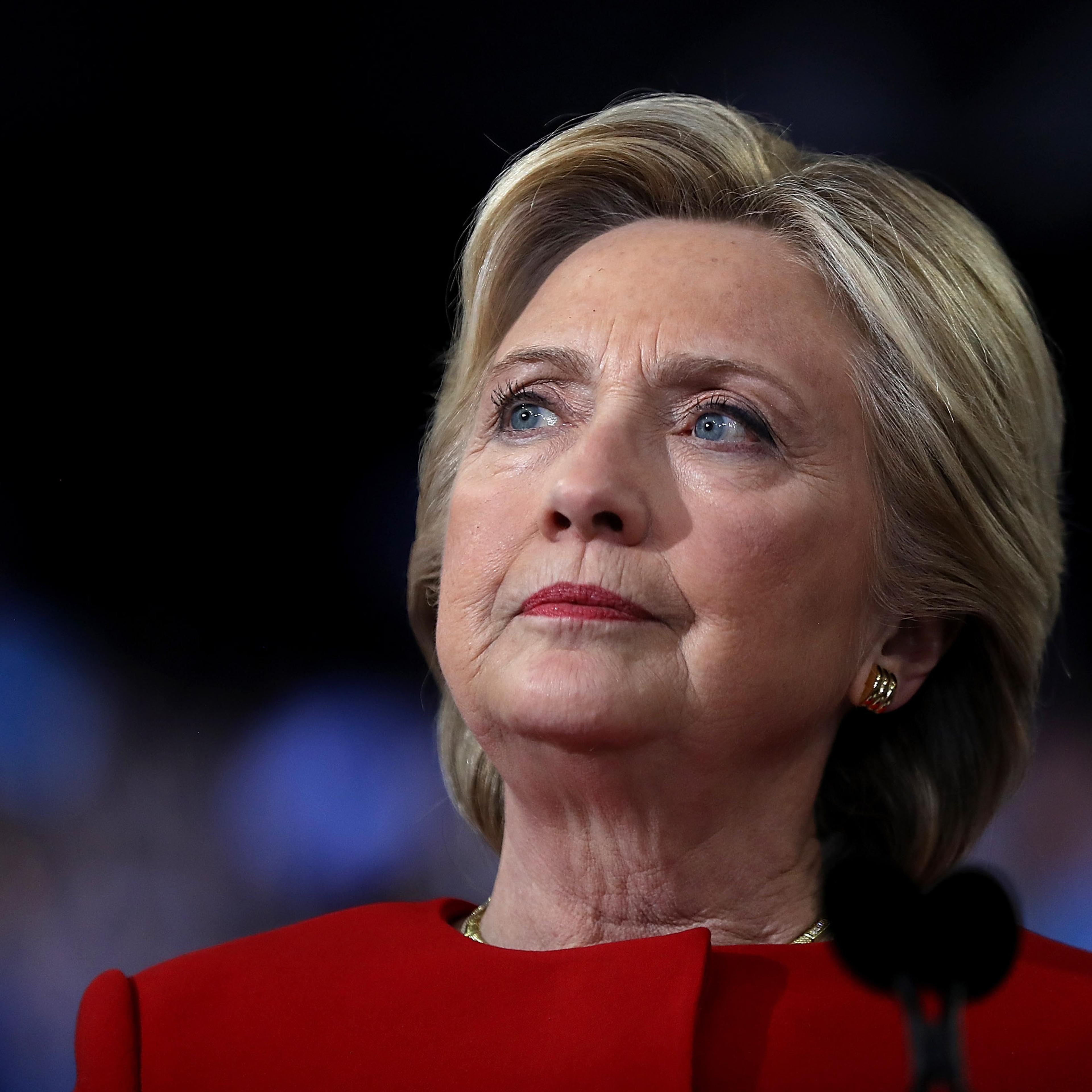 Democratic presidential nominee former Secretary of State Hillary Clinton speaks during a campaign rally at North Carolina State University in Raleigh N.C., on Nov. 8, 2016.