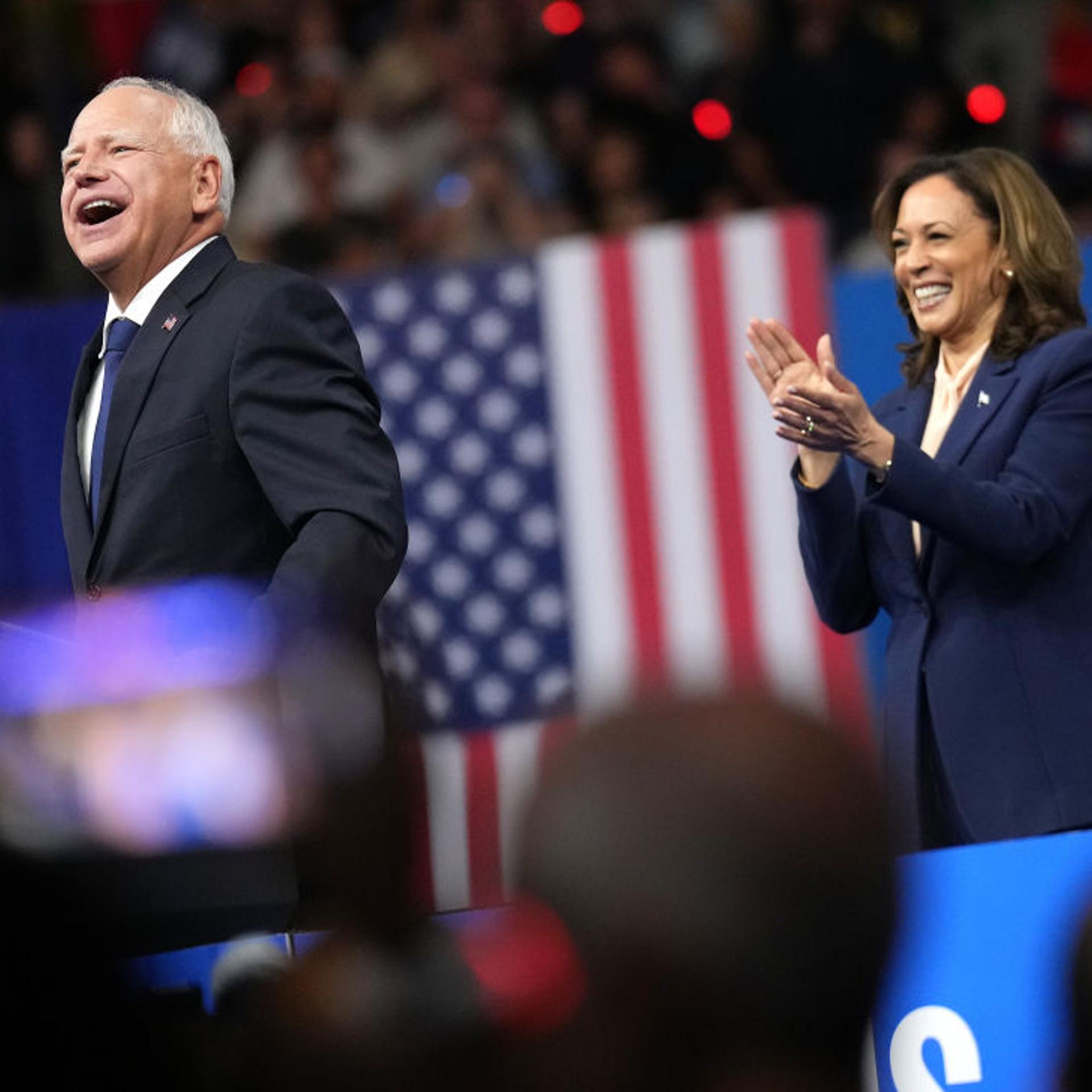 Kamala Harris And Running Mate Tim Walz Make First Appearance Together In Philadelphia