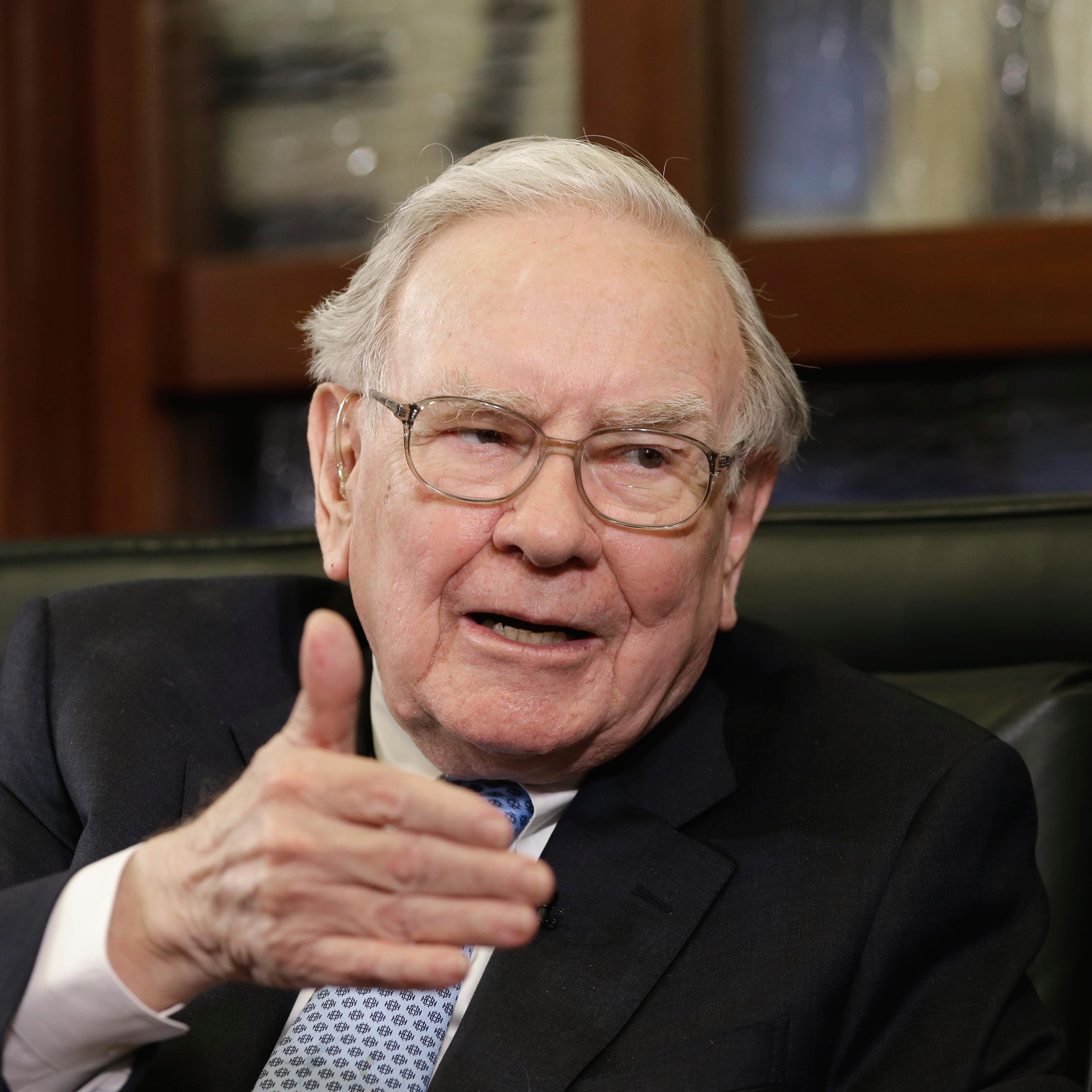 Berkshire Hathaway Chairman and CEO Warren Buffett during an interview with Liz Claman in Omaha, Neb. on May 5, 2014.