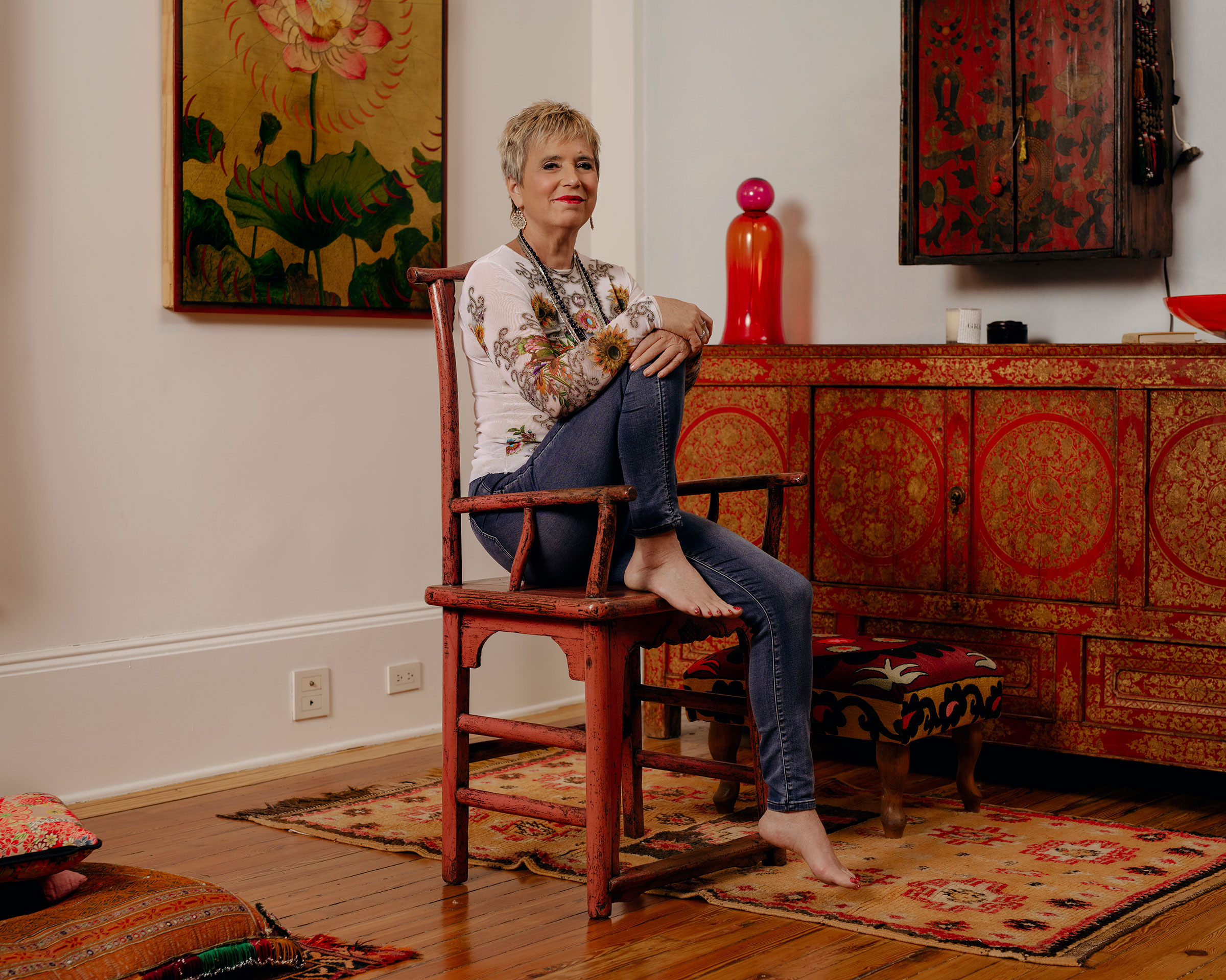 feminist pioneer Eve Ensler at home in New York