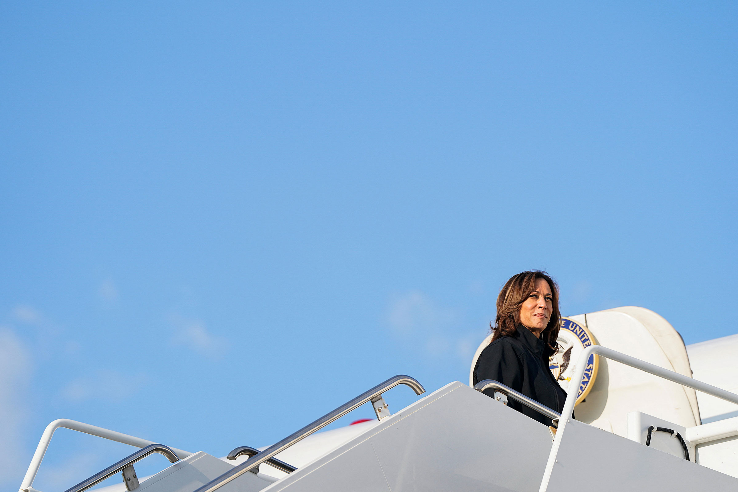 Democratic presidential nominee and U.S. Vice President Kamala Harris visits Augusta, Georgia in the wake of Hurricane Helene