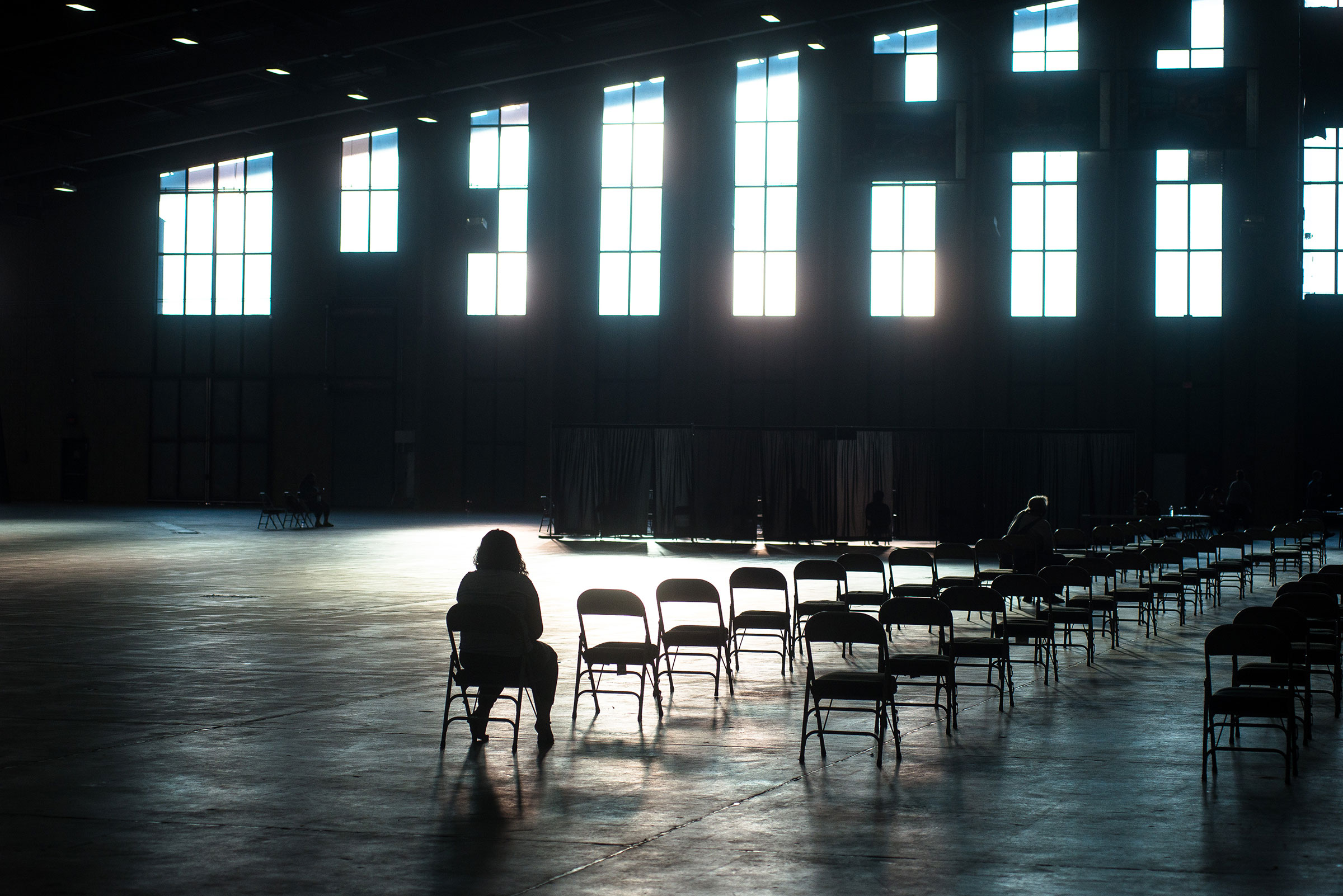 An unemployment claims processing event run by the state of Oklahoma, at the River Spirit Expo center in Tulsa, on July 24, 2020.