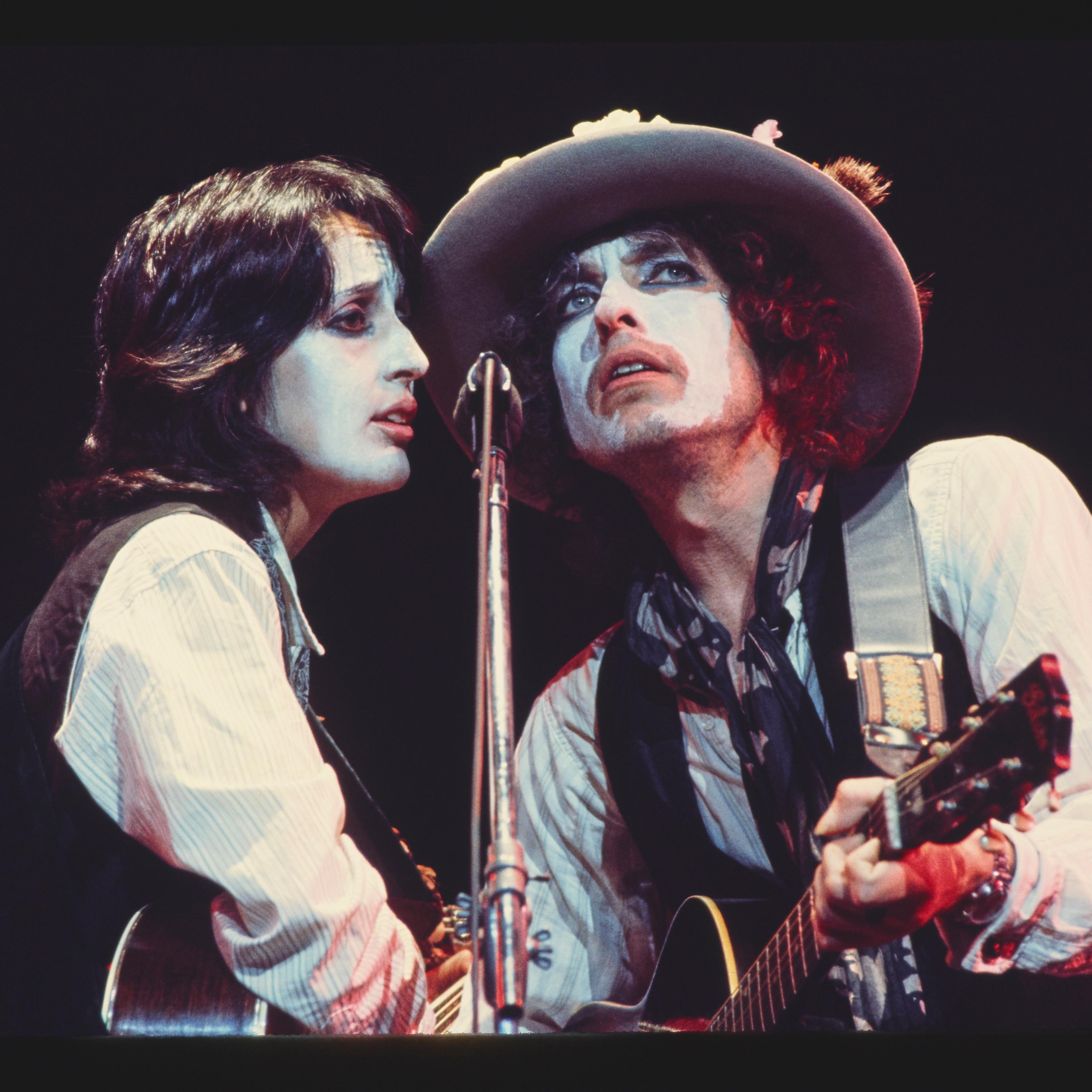 Joan Baez, left, and Bob Dylan, as seen in "Rolling Thunder Revue: A Bob Dylan Story by Martin Scorsese."