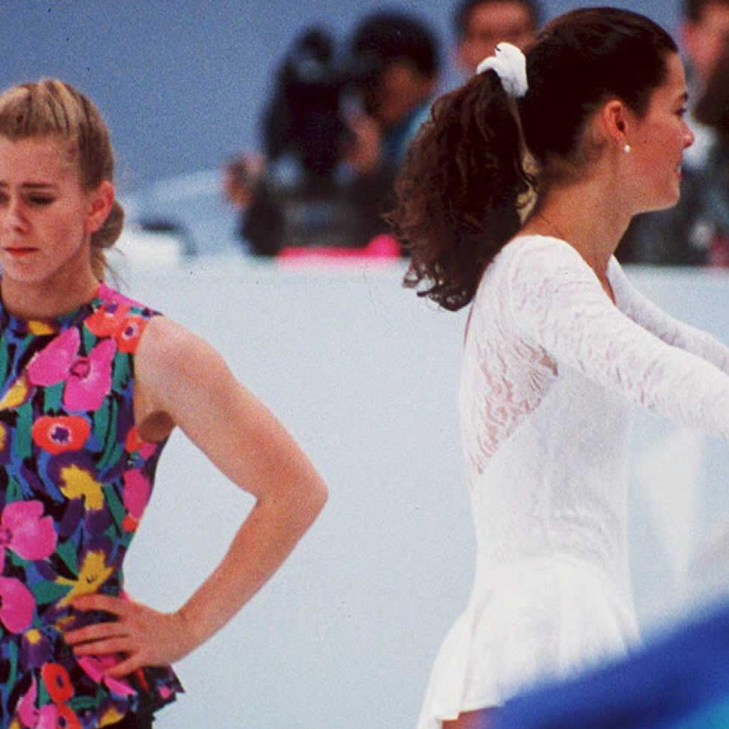 US figure skaters Tonya Harding and Nancy Kerrigan