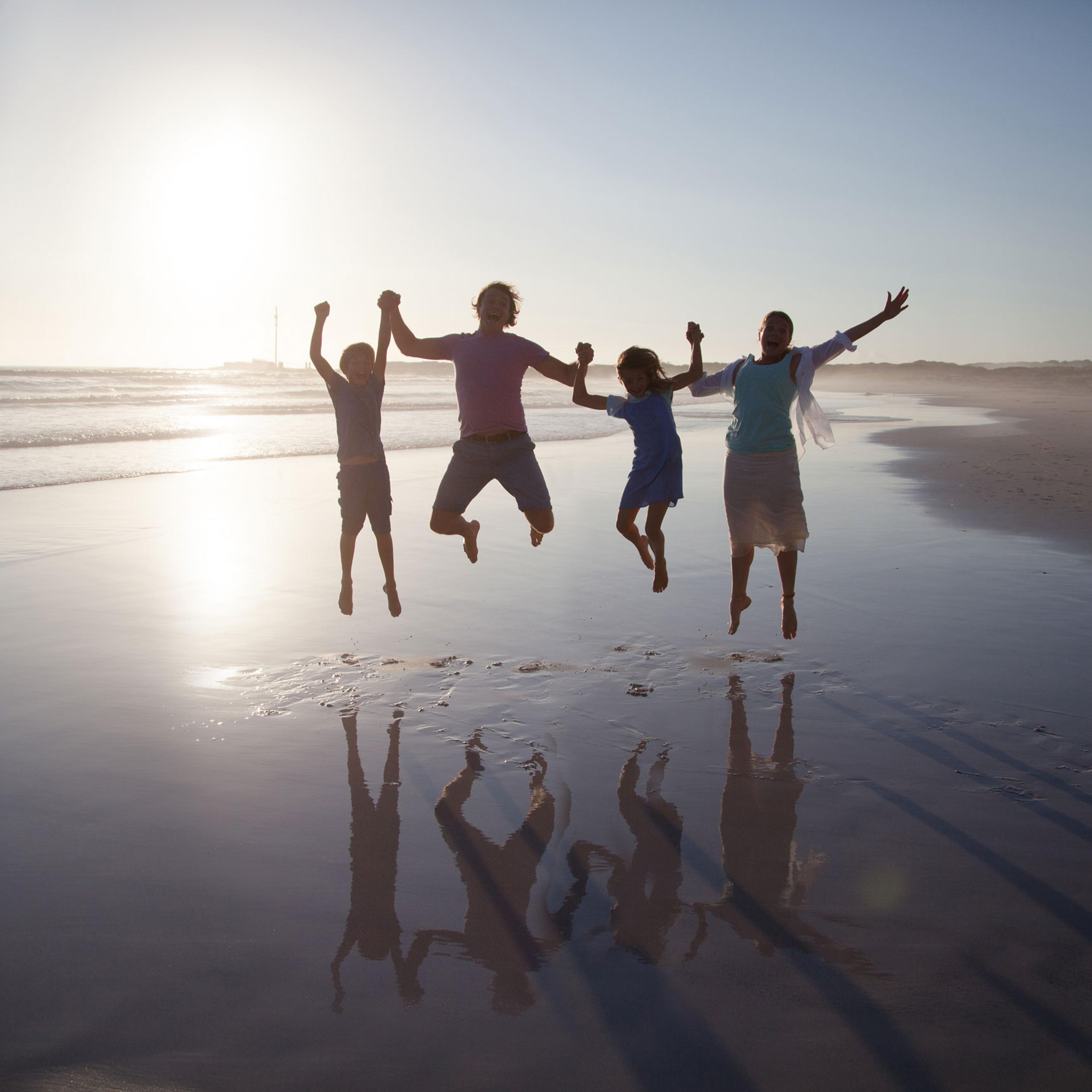 happy family beach