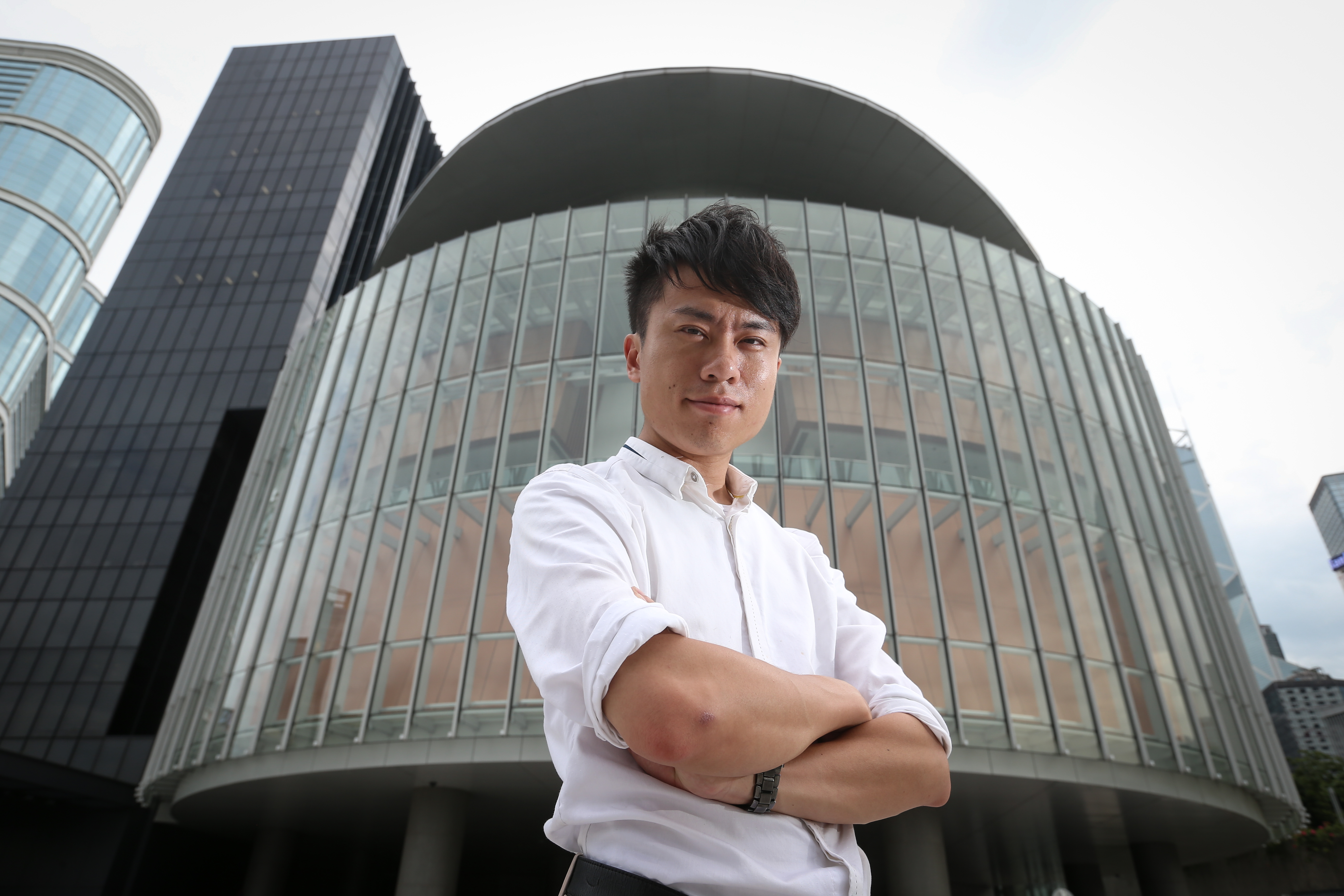 Roy Kwong Chun-yu, poses for a photograph outside LegCo Complex in Tamar. 08SEP16 SCMP / K. Y. Cheng
