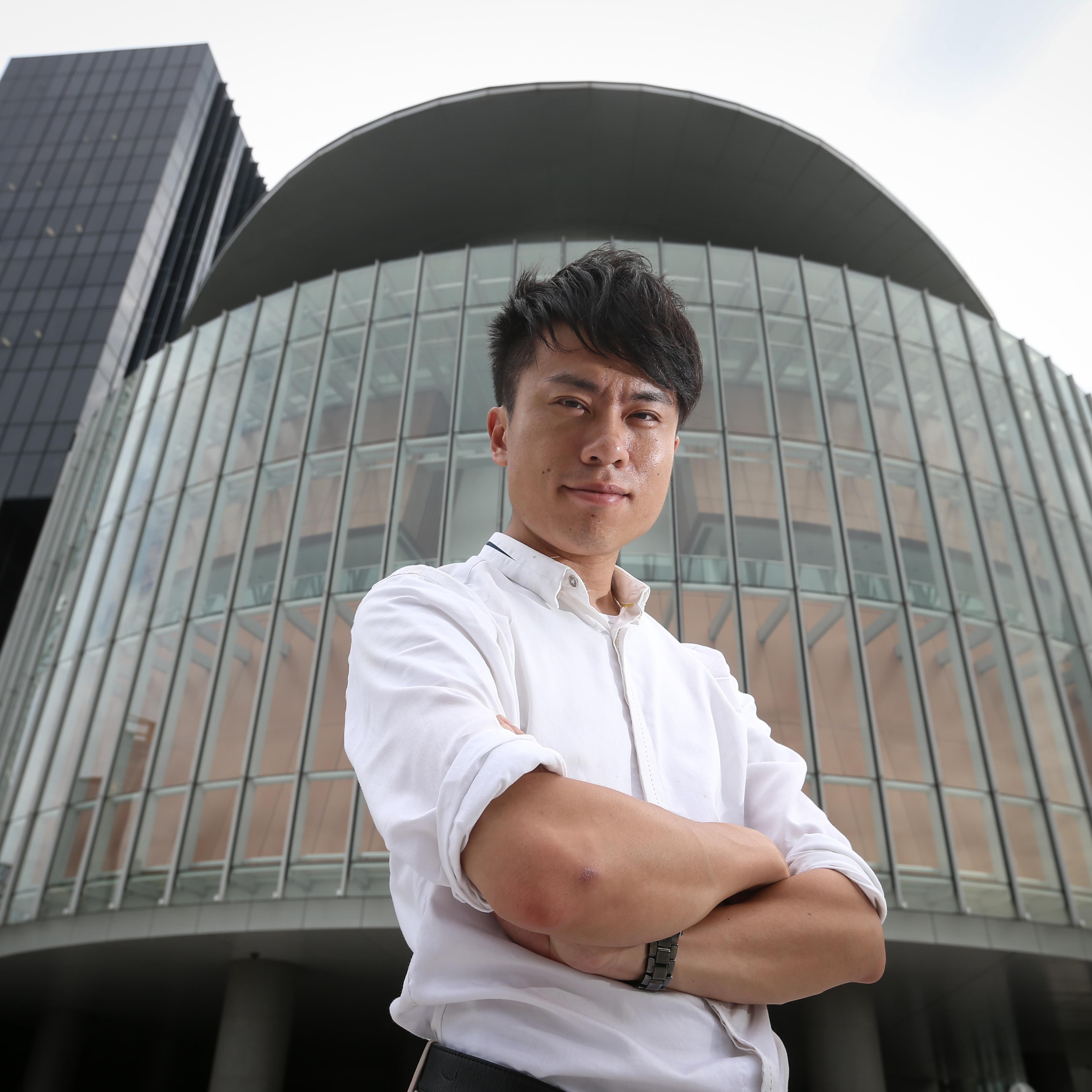 Roy Kwong Chun-yu, poses for a photograph outside LegCo Complex in Tamar. 08SEP16 SCMP / K. Y. Cheng