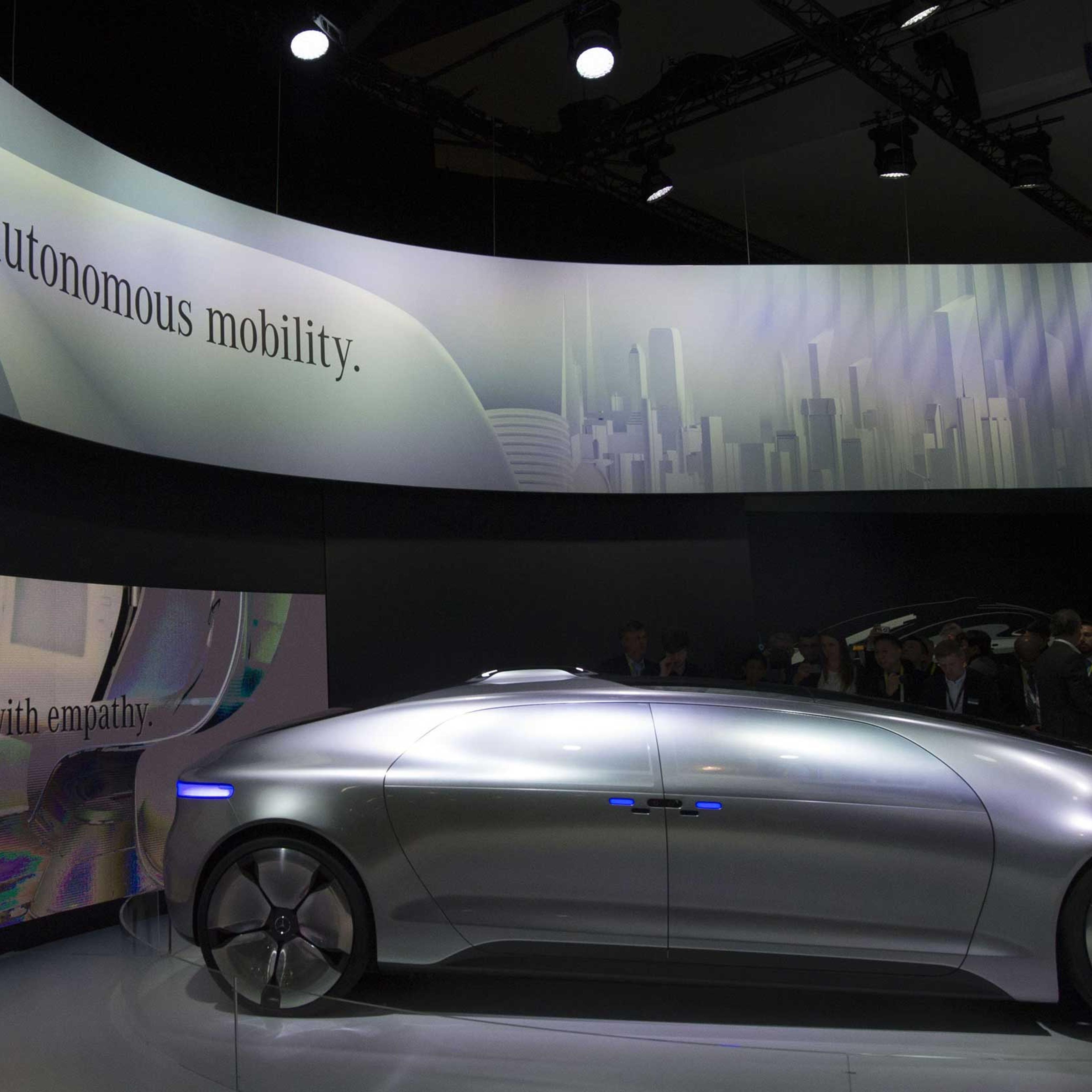 A Mercedes-Benz hybrid concept car is seen during the 2015 International Consumer Electronics Show in Las Vegas, on Jan. 6, 2015.