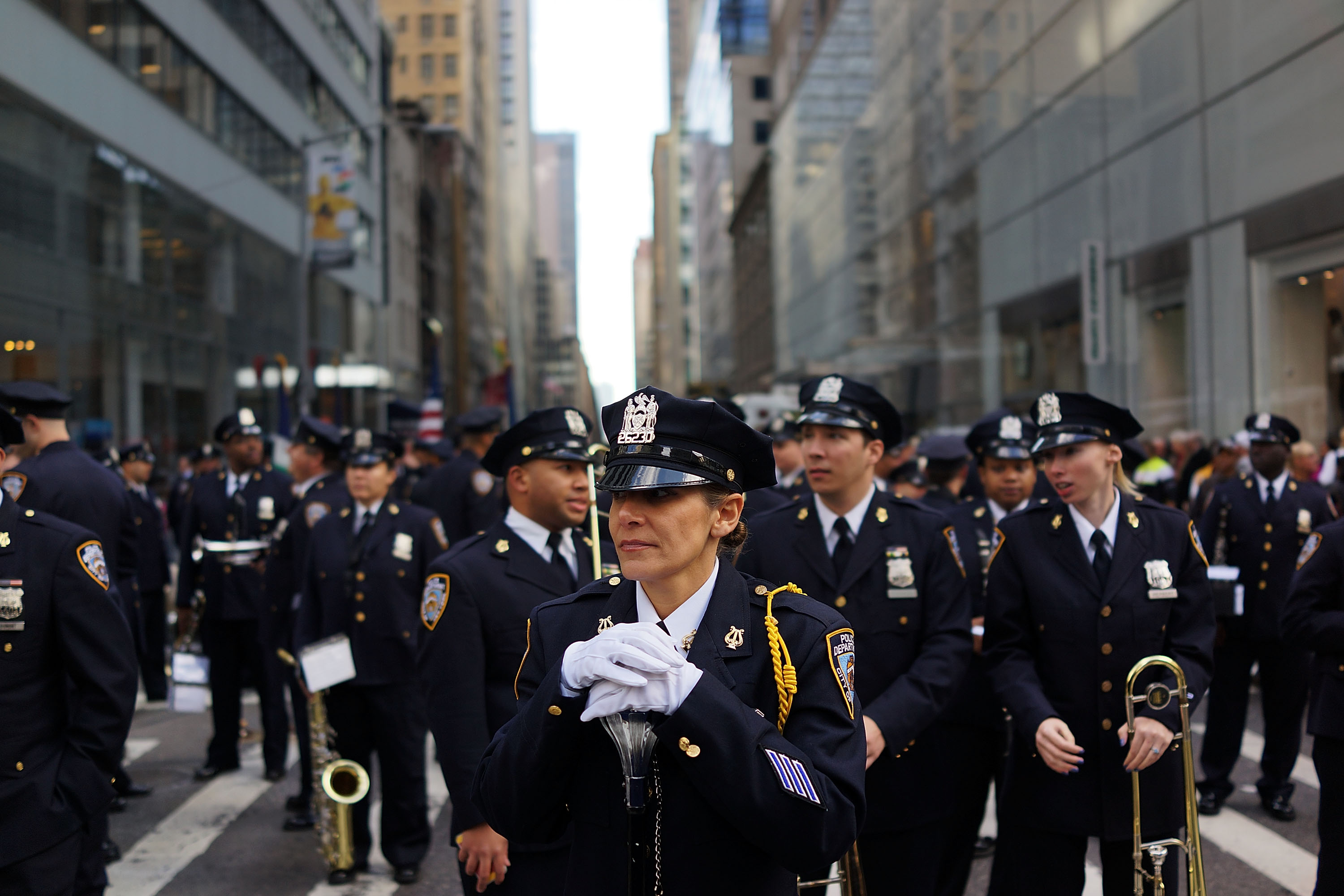 Annual Columbus Day Parade Marches Down New york's Fifth Avenue