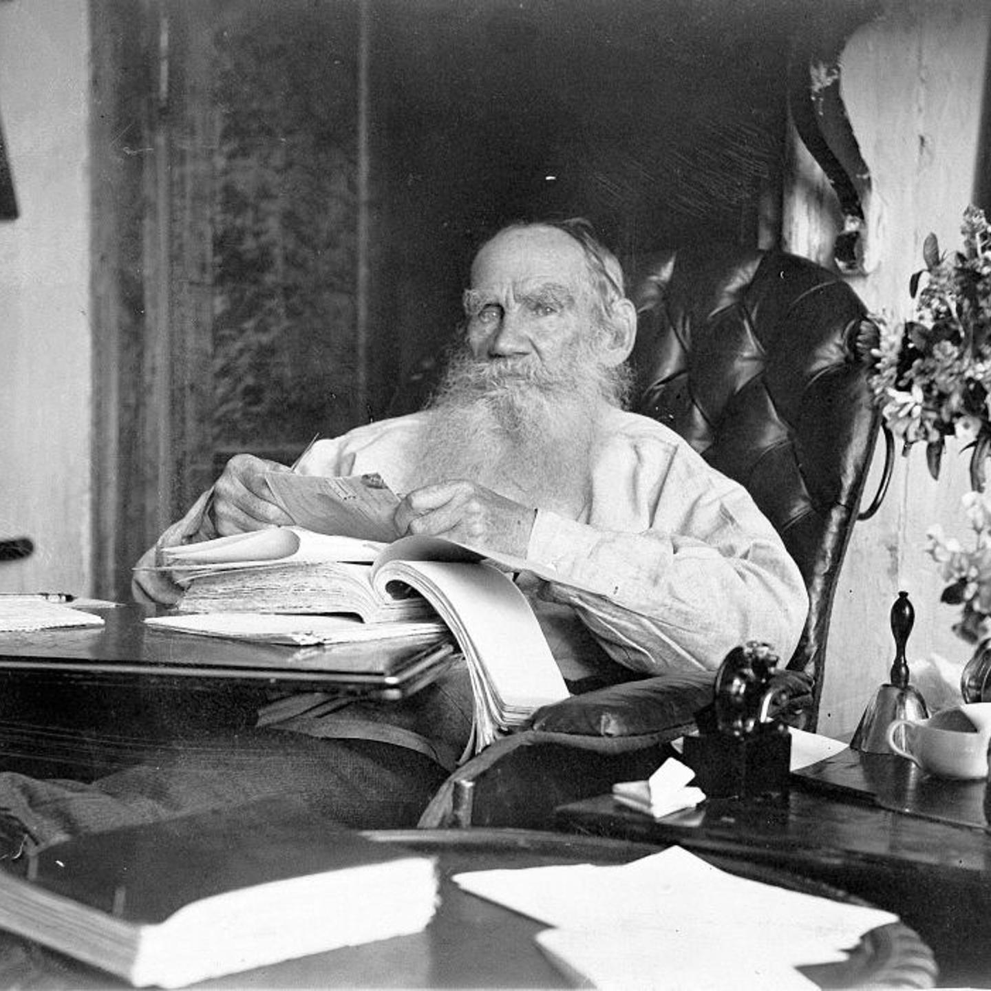 Portrait Of The Author Count Lev Nikolayevich Tolstoy (1828-1910) On 80th Birthday