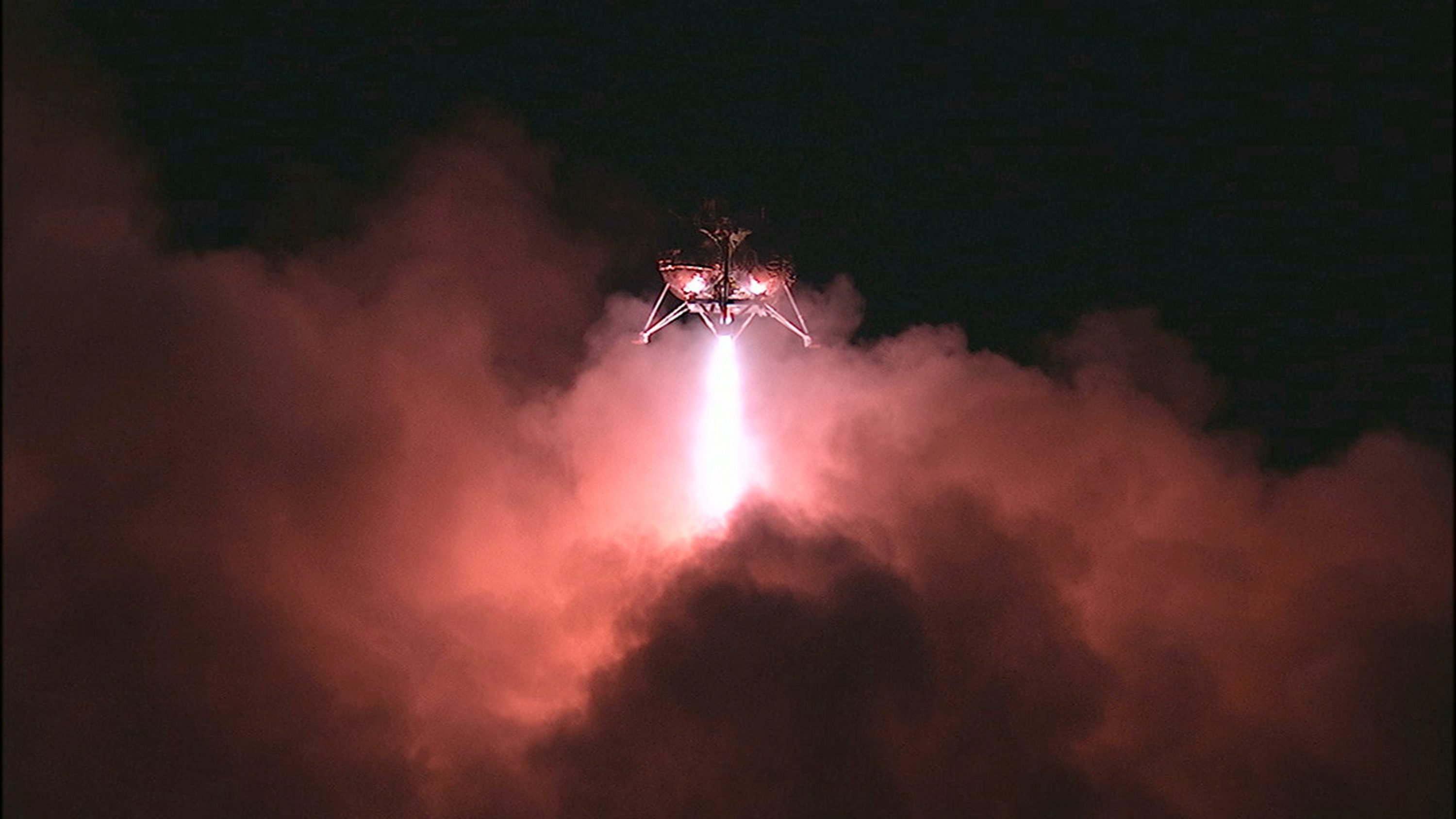 A free-flight test of the Morpheus prototype lander and Autonomous Landing Hazard Avoidance Technology, or ALHAT, at the Kennedy Space Center in Florida on May 28, 2014.