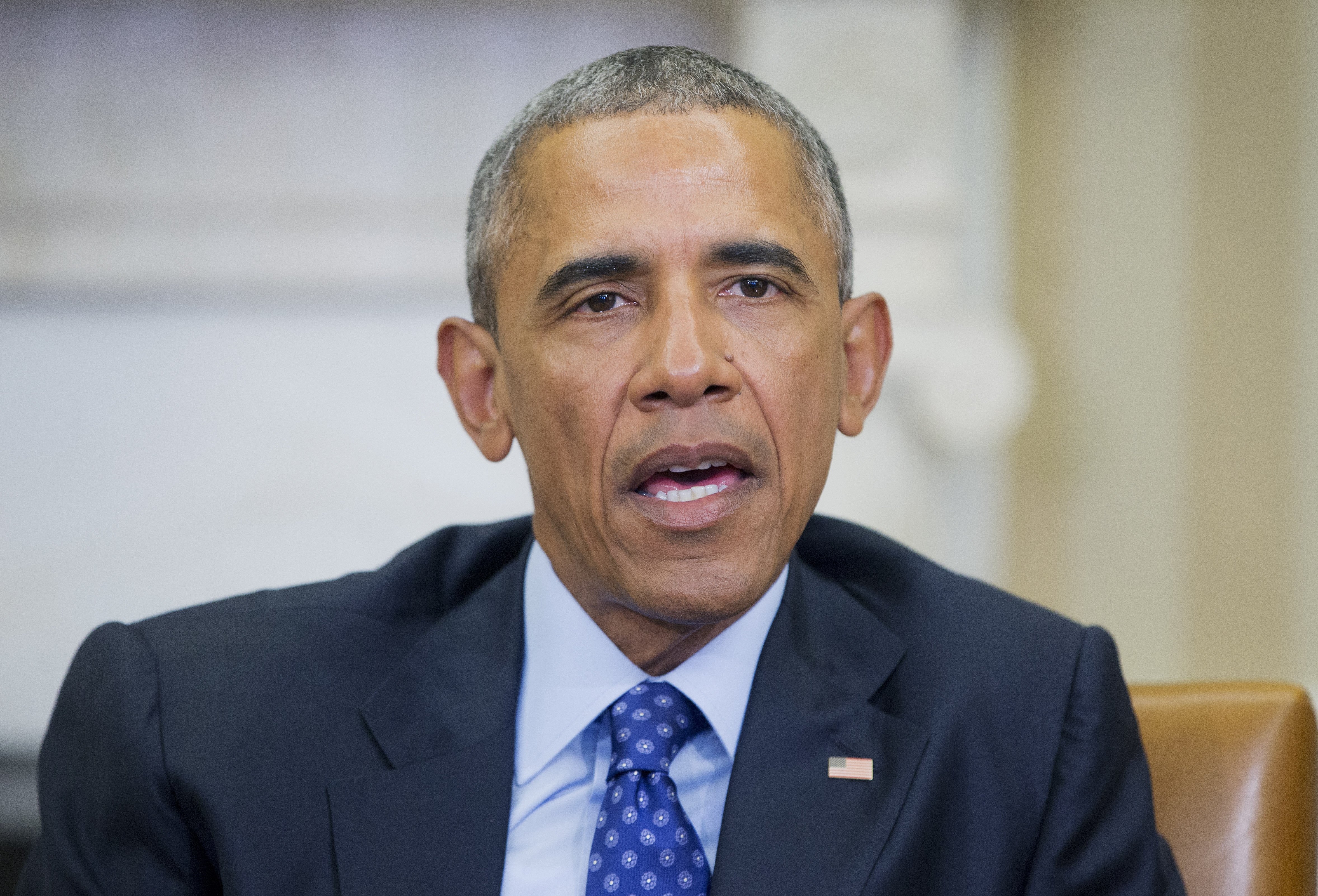 Barack Obama speaks in the Oval Office in Washington, D.C. on Jan. 4, 2016.