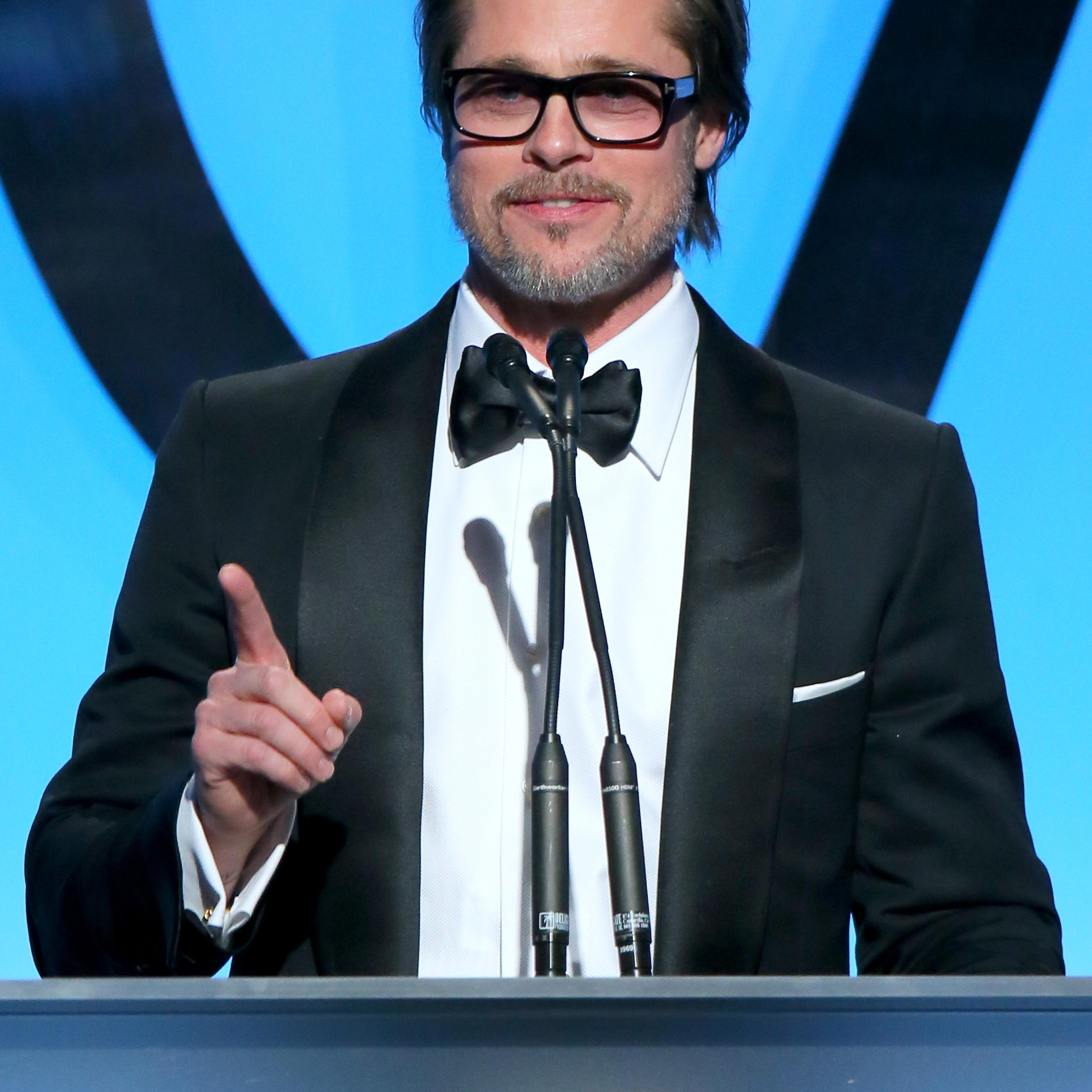 Brad Pitt accepts the PGA Visionary Award during the 26th Annual Producers Guild Of America Awards on January 24, 2015 in Los Angeles, California.