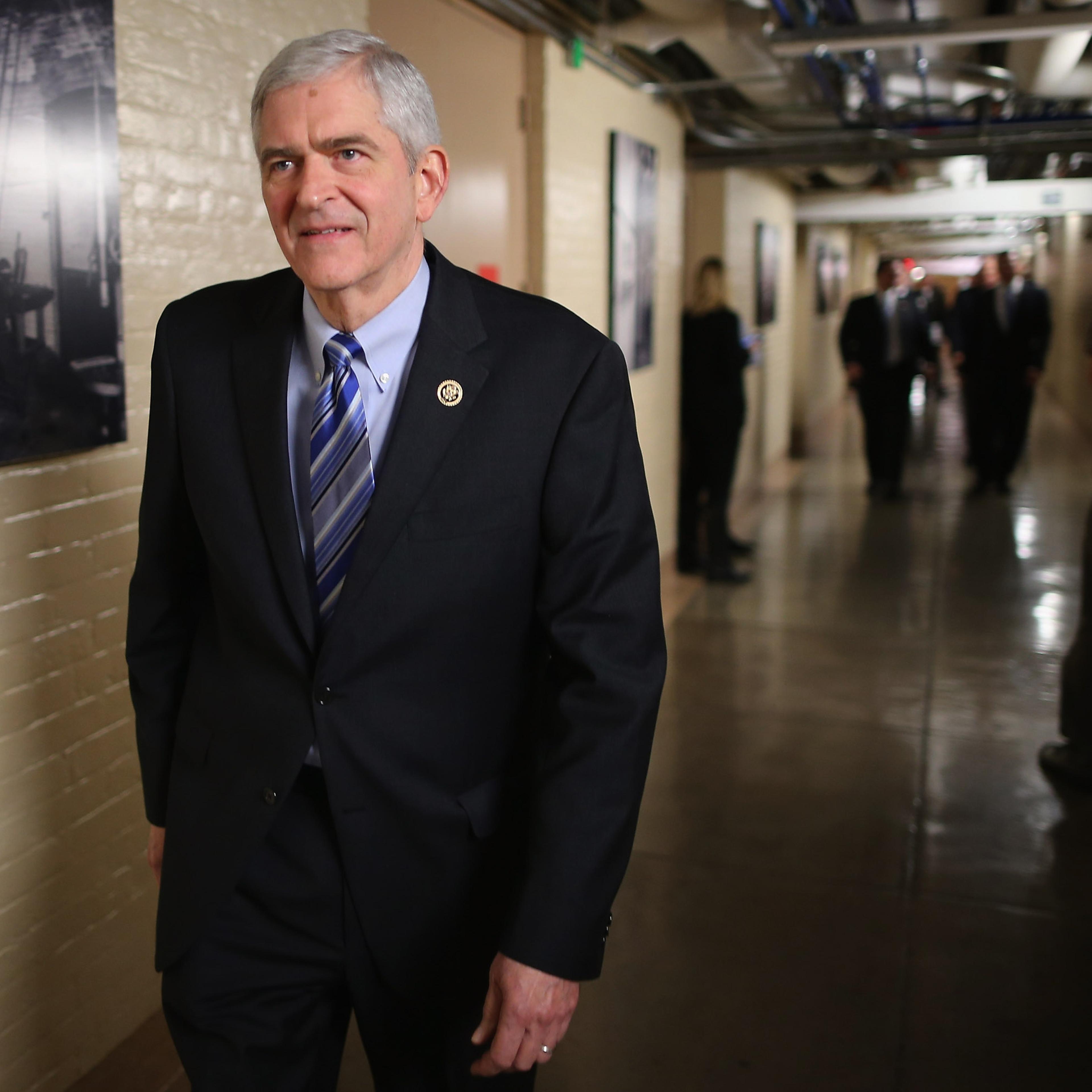 Rep. Daniel Webster (R-FL) heads for a House Republican caucus meeting in the basement of the U.S. Capitol in Washington, D.C., on Oct. 9, 2015.