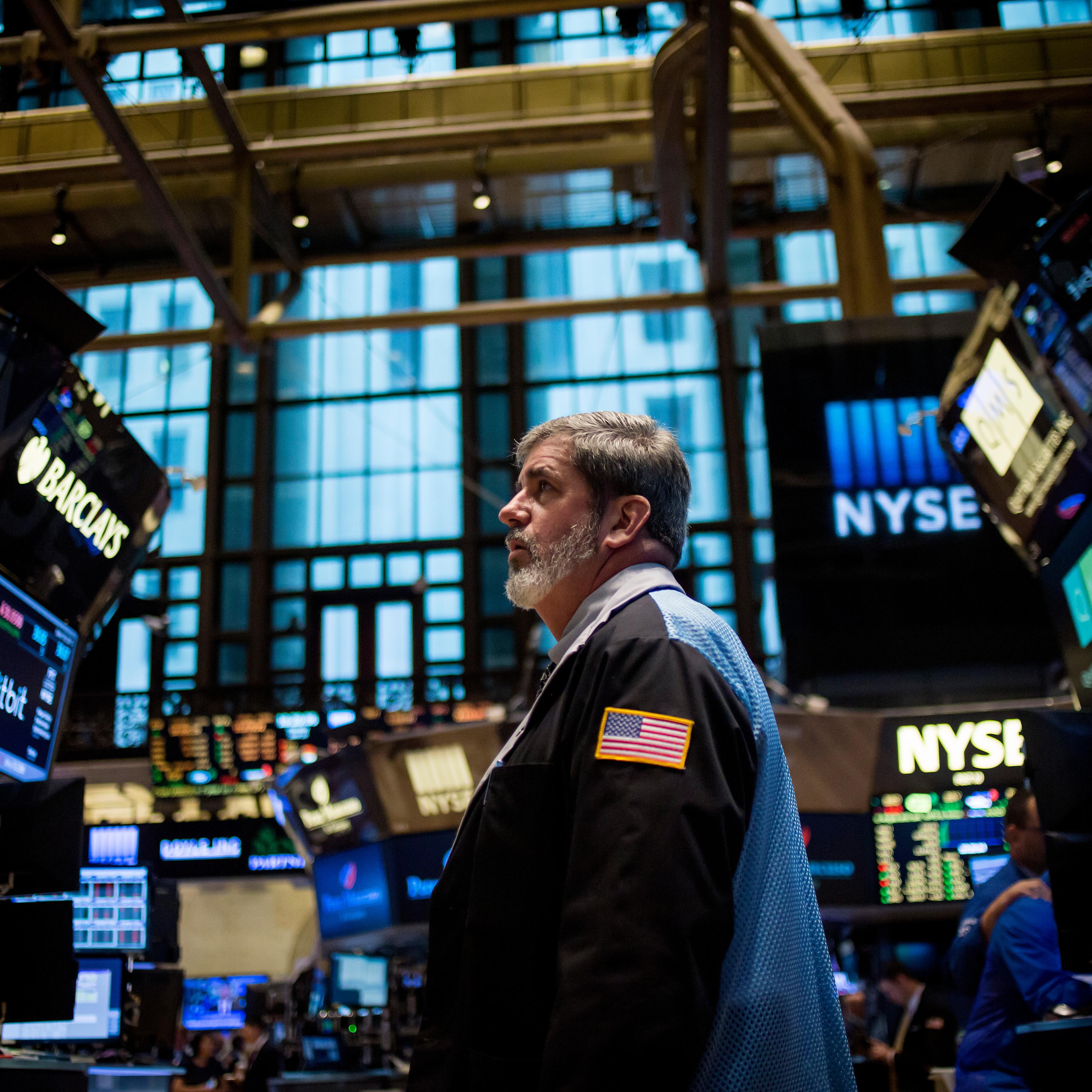 A trader on the floor of the New York Stock Exchange.
