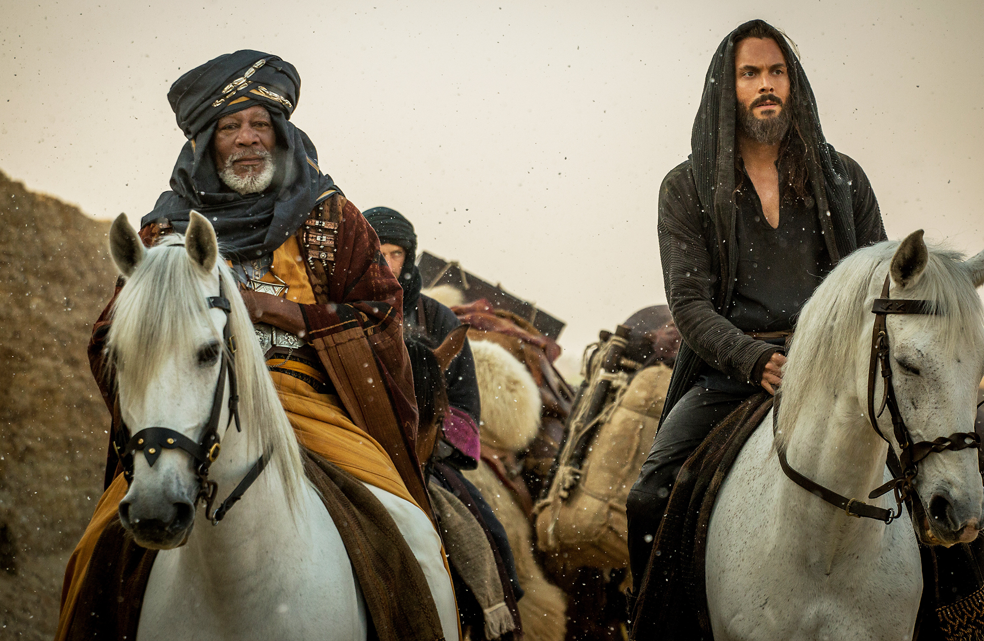 Morgan Freeman and Jack Huston in Ben-Hur.