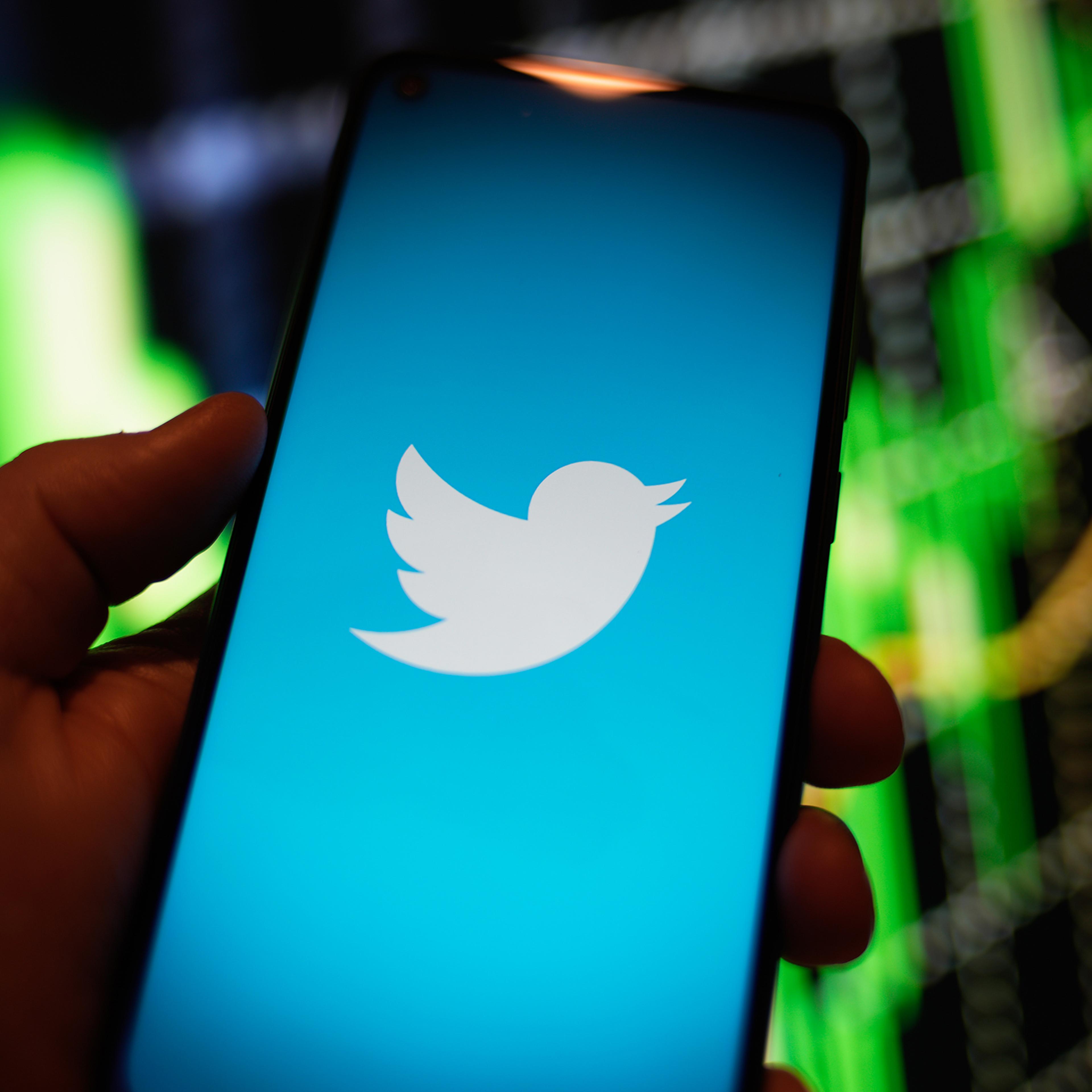 Twitter on phone screen