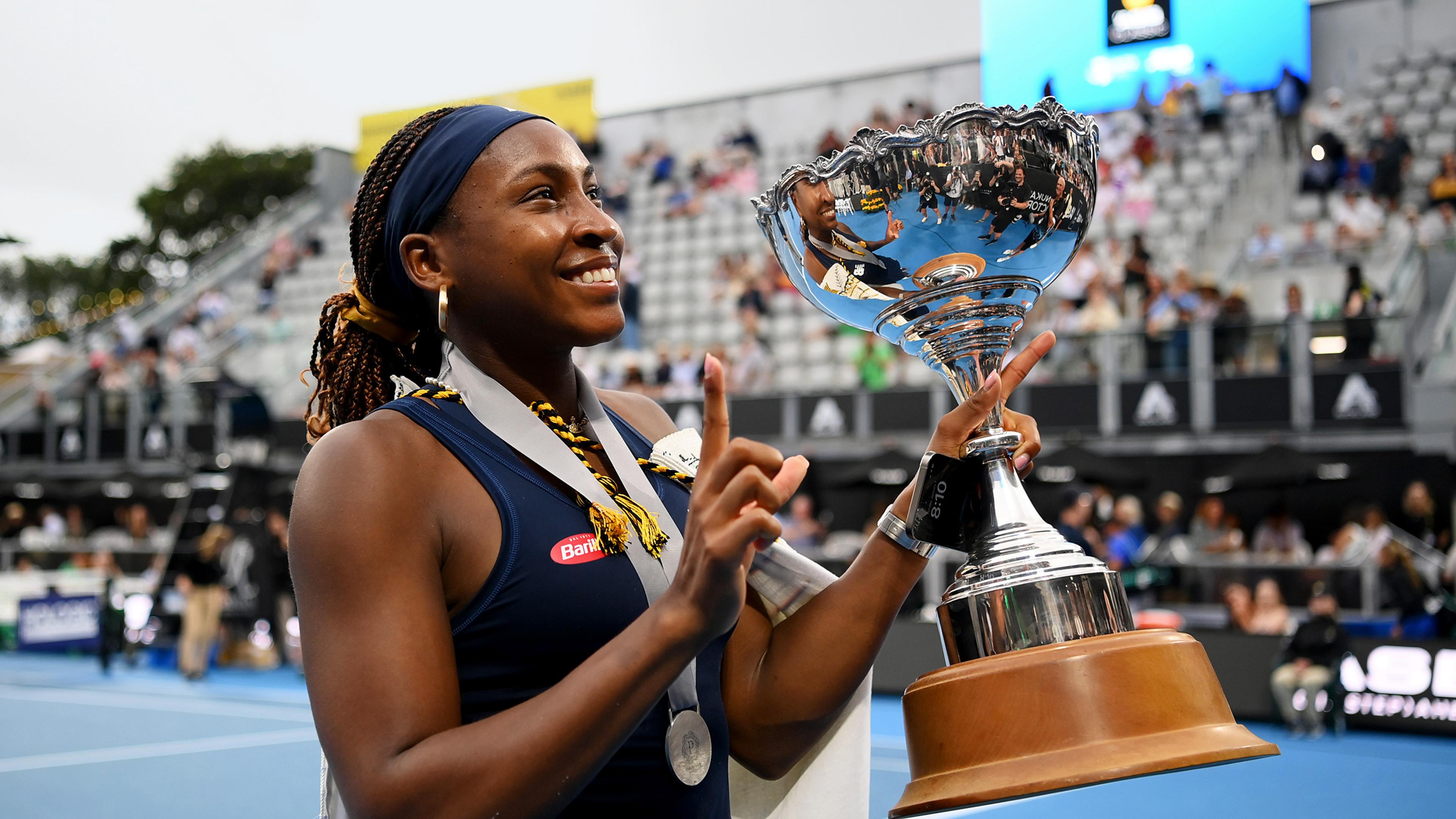 Defeating Ukraine’s Elina Svitolina, Gauff took home the trophy at the ASB Classic in Auckland in January