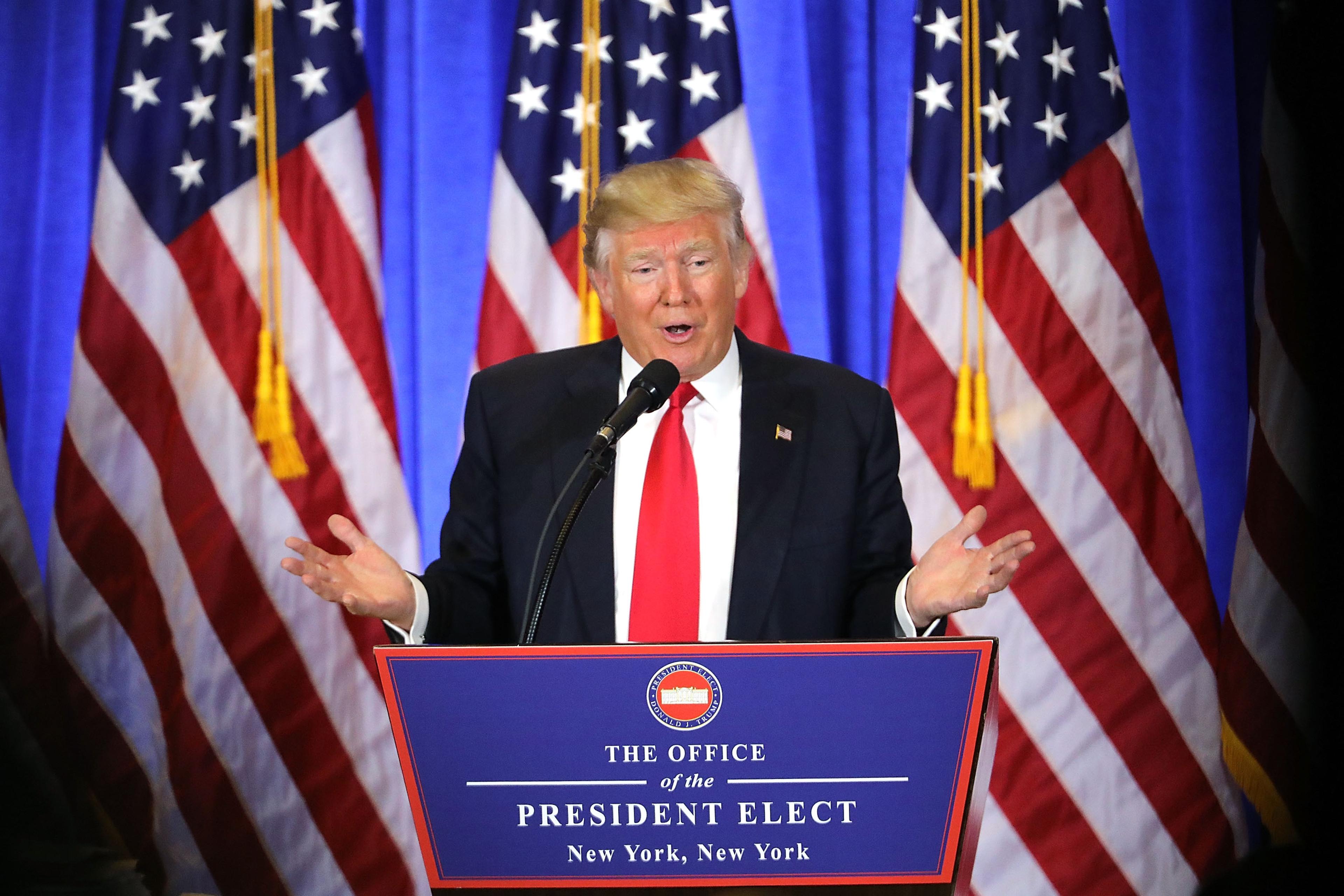 President-Elect Donald Trump Holds Press Conference In New York