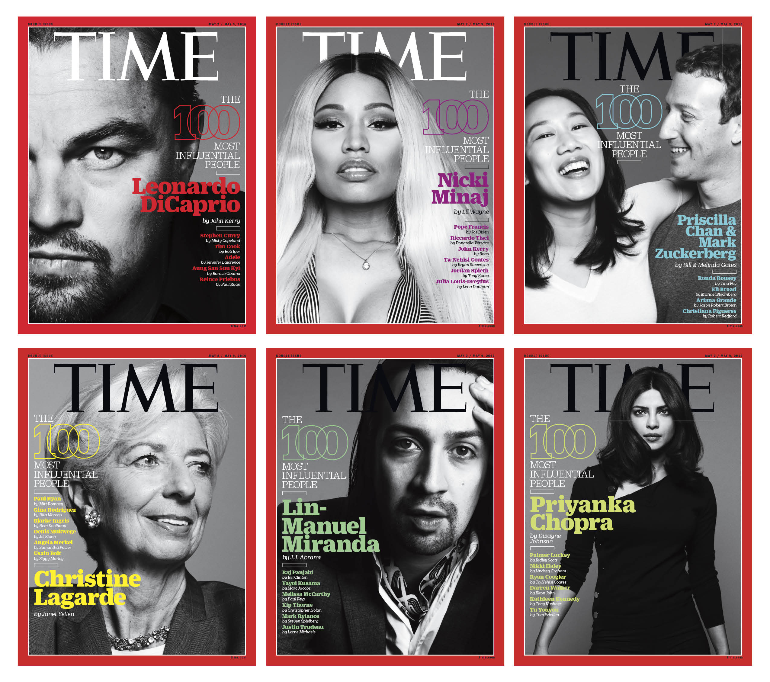 Time 100 covers white background