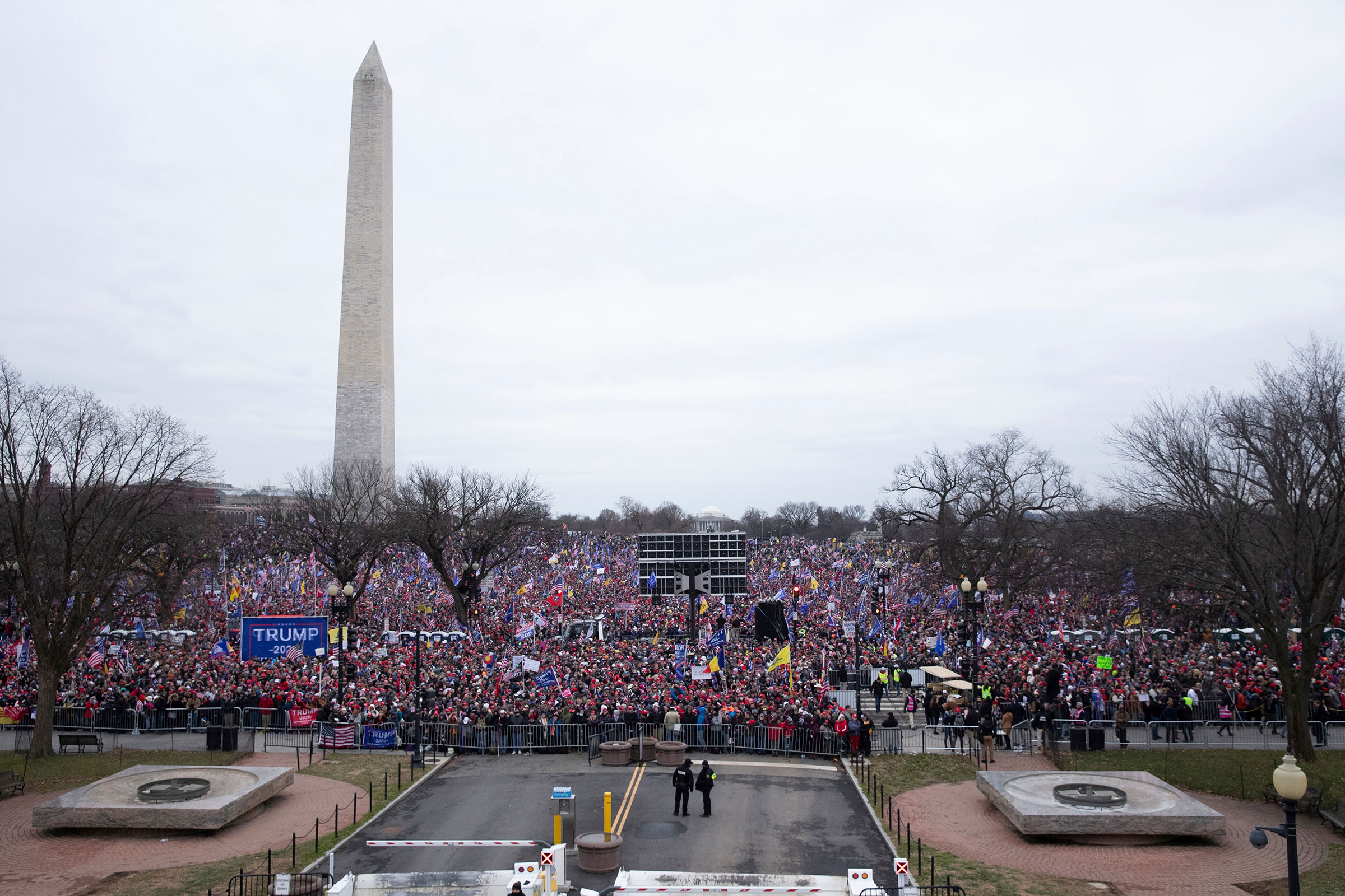 Supporters of President Donald Trump gather on the National Mall during a rally near the White House in Washington, on Jan. 6, 2021.