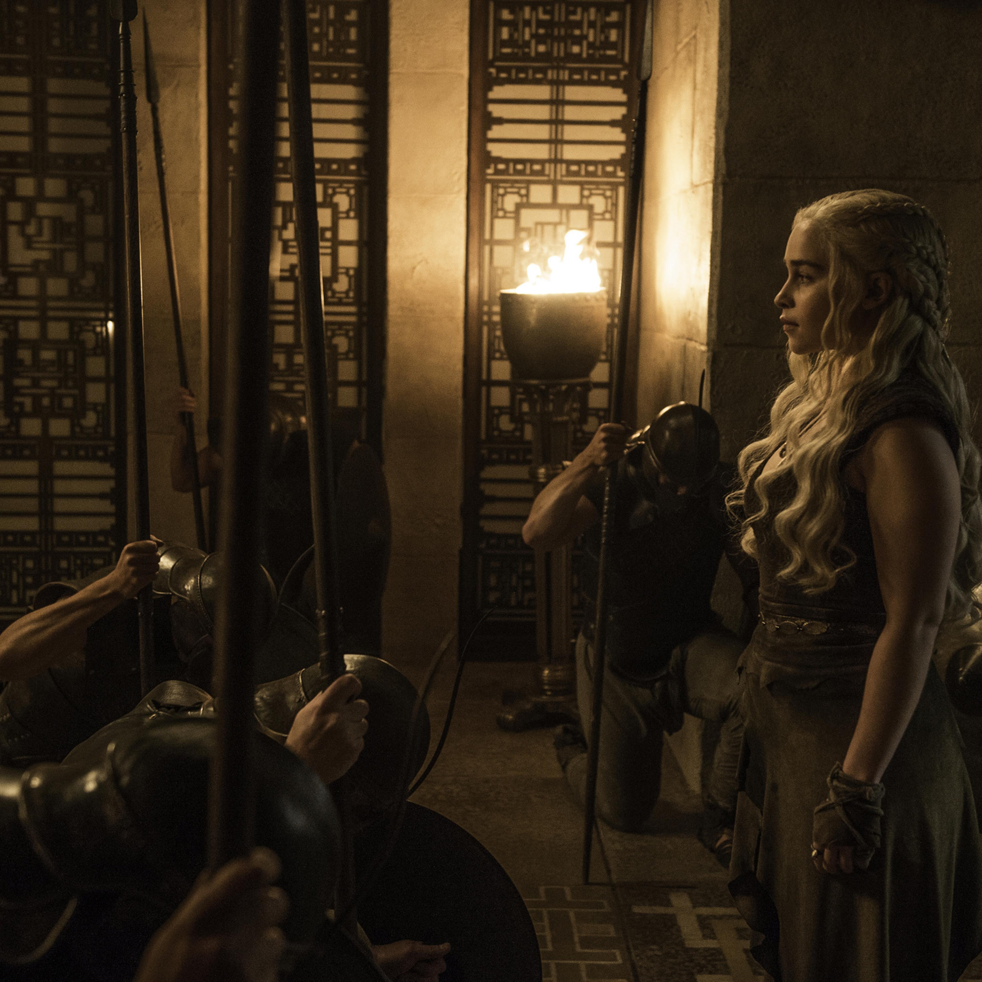 Emilia Clarke as Daenerys Targaryen in HBO's Game of Thrones