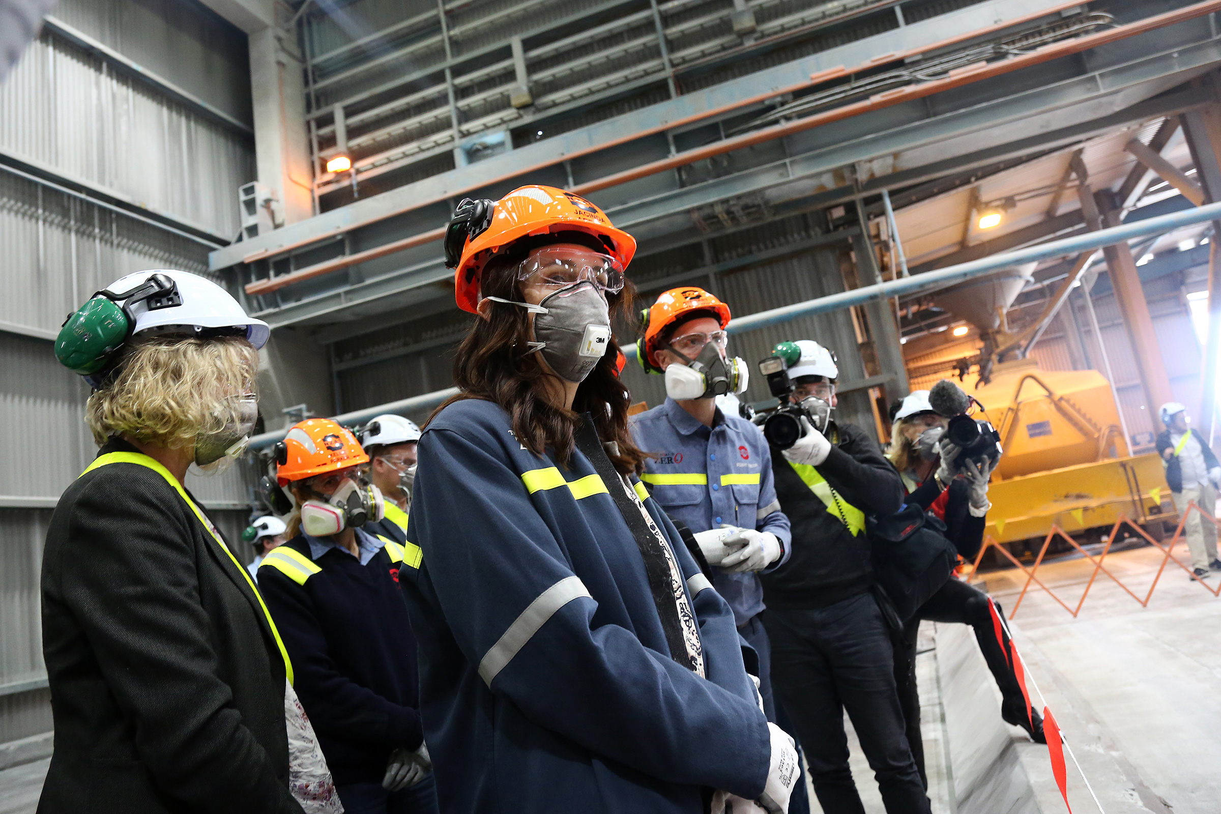 Prime Minister Jacinda Ardern visits Tiwai Point Aluminium Smelter in Invercargill, New Zealand on Dec. 06, 2018.
