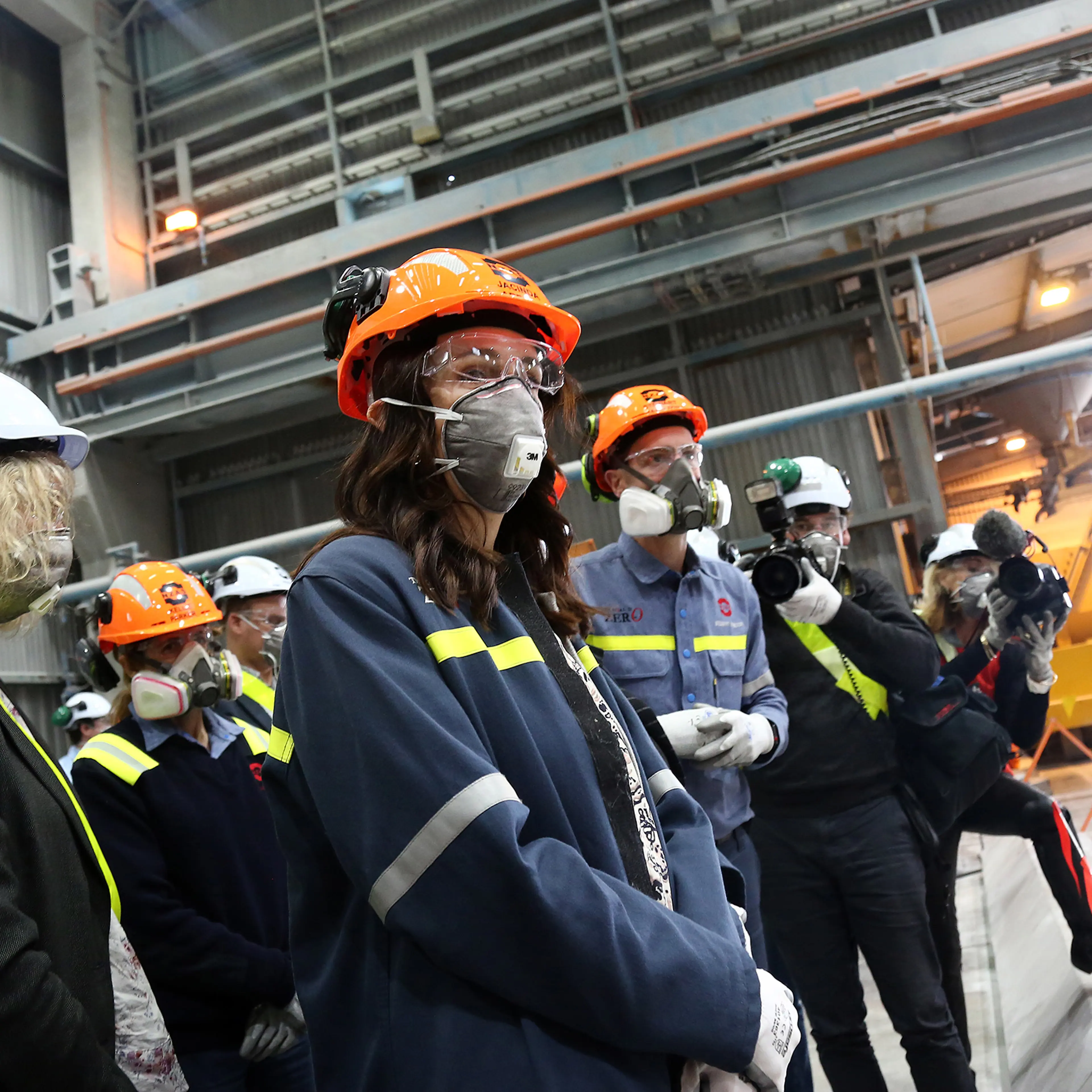 Prime Minister Jacinda Ardern visits Tiwai Point Aluminium Smelter in Invercargill, New Zealand on Dec. 06, 2018.