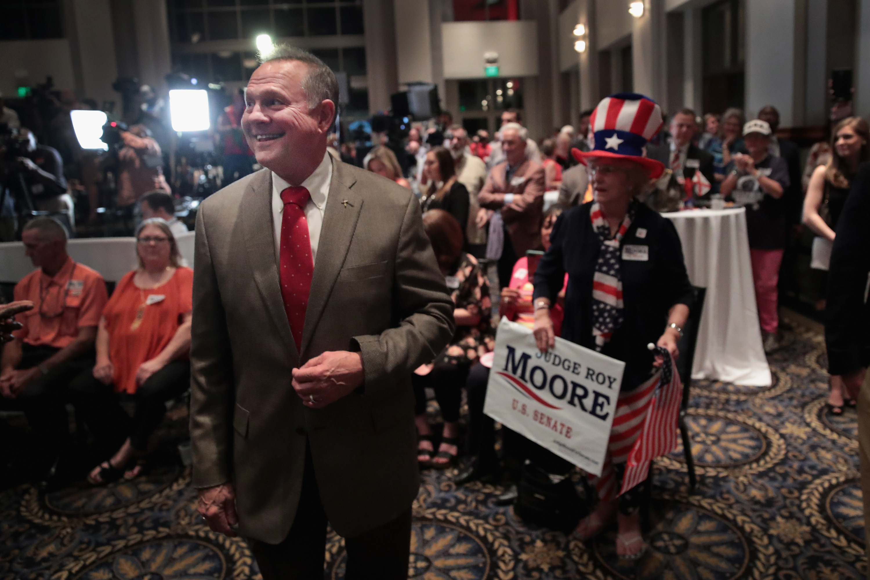 Alabama GOP Senate Candidate Roy Moore Holds Election Night Gathering In Special Election For Session's Seat