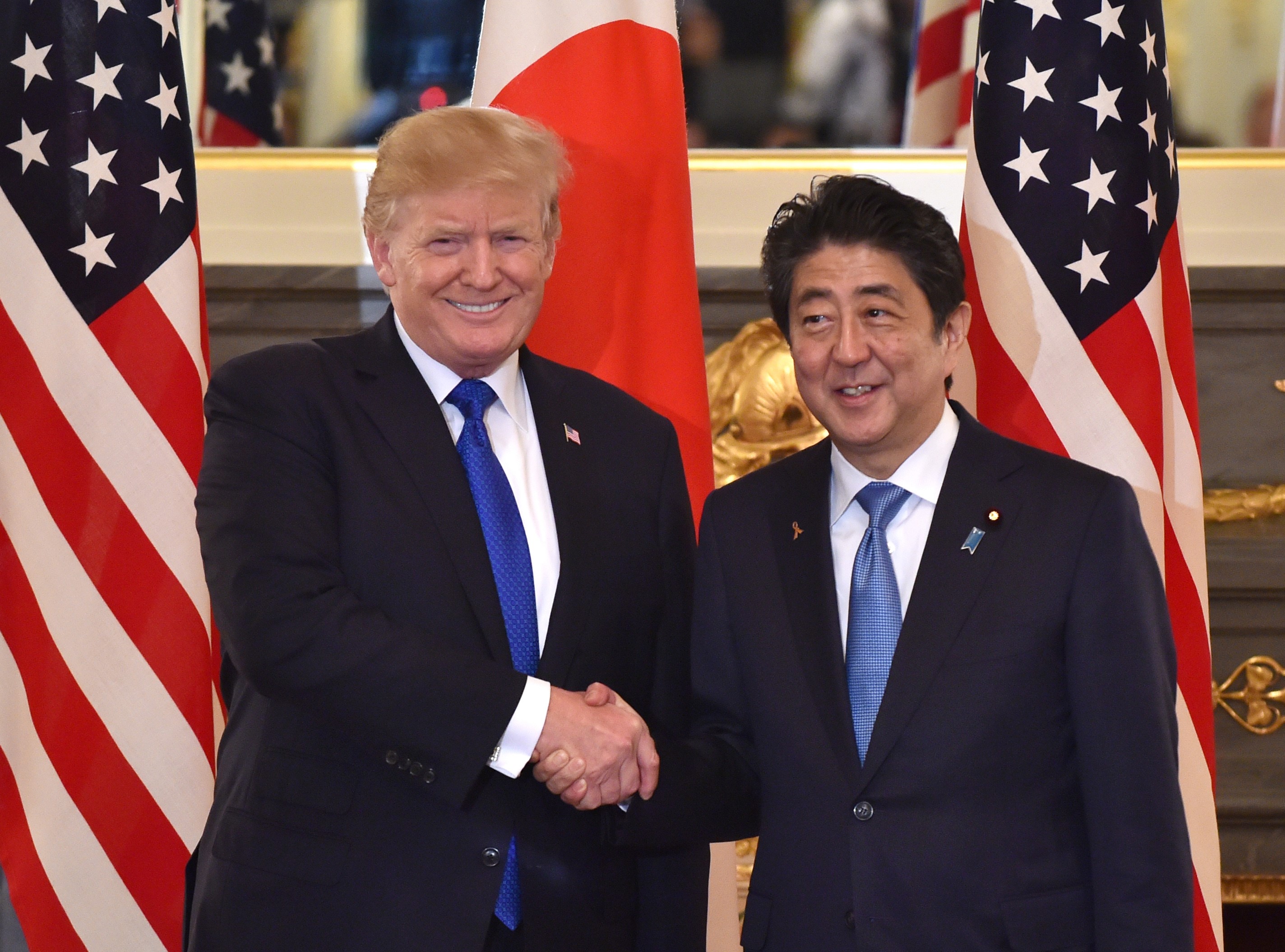 US President Trump meets Japanese PM Abe in Tokyo
