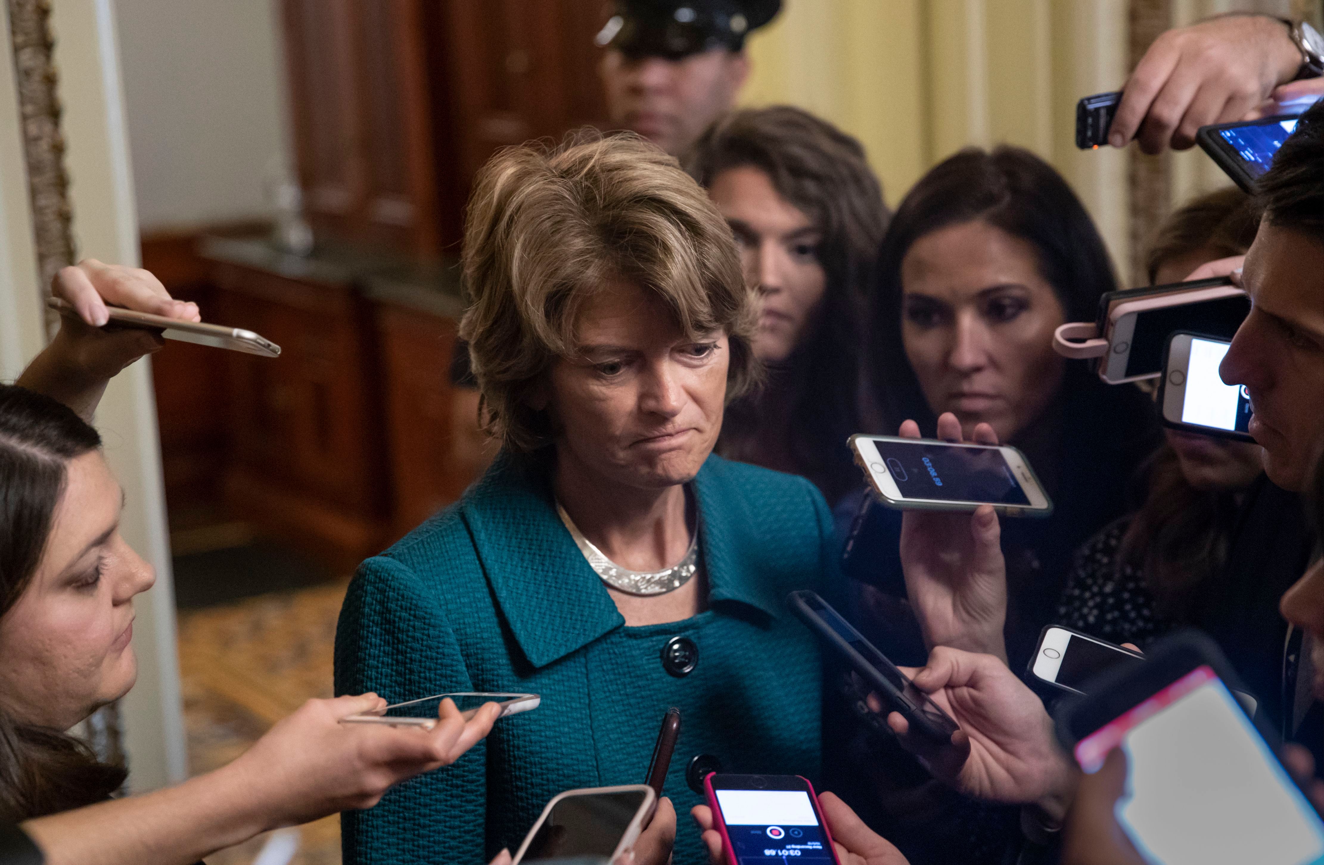 Sen. Murkowski speaks with reporters