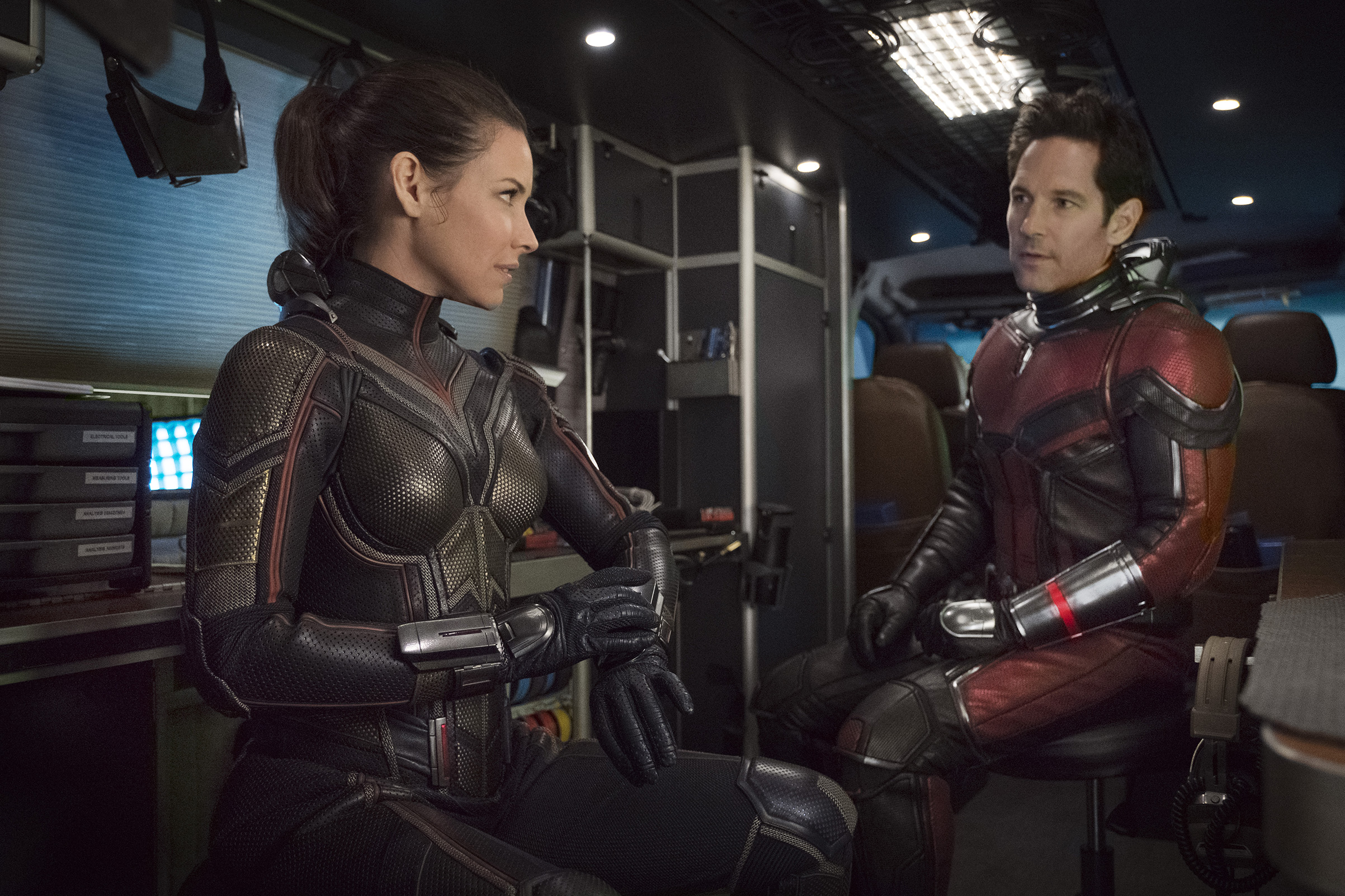 Paul Rudd and Evangeline Lilly in “Ant-Man and the Wasp”.