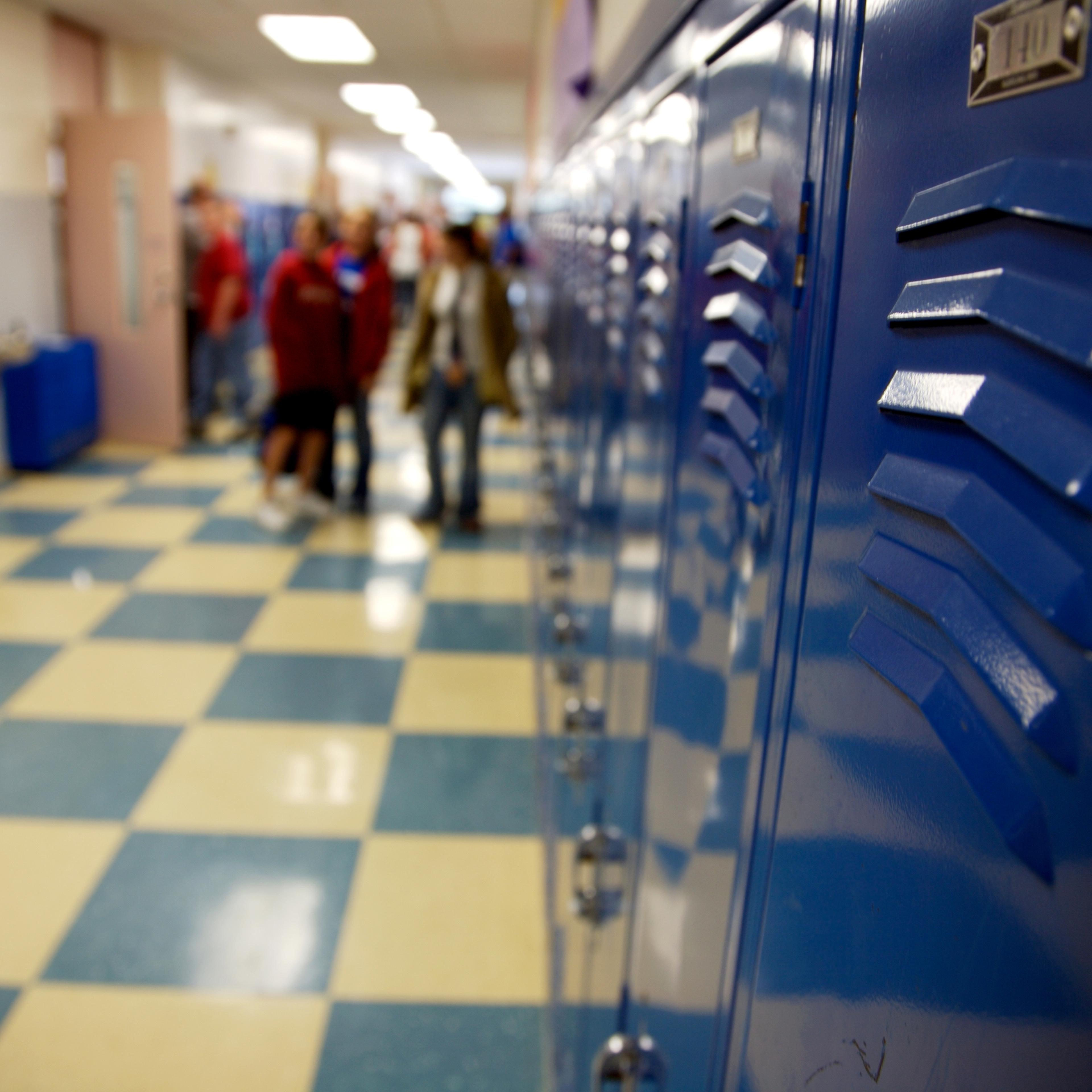 school hallway lockers