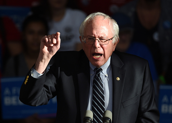 Democratic presidential candidate Sen. Bernie Sanders (D-VT) gives a concession speech at the Henderson Pavilion on February 20, 2016 in Henderson, Nevada.