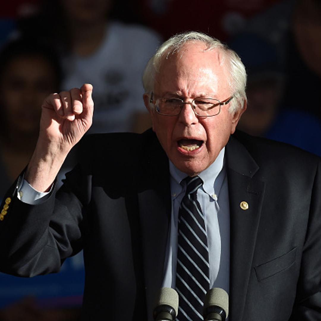 Democratic presidential candidate Sen. Bernie Sanders (D-VT) gives a concession speech at the Henderson Pavilion on February 20, 2016 in Henderson, Nevada.