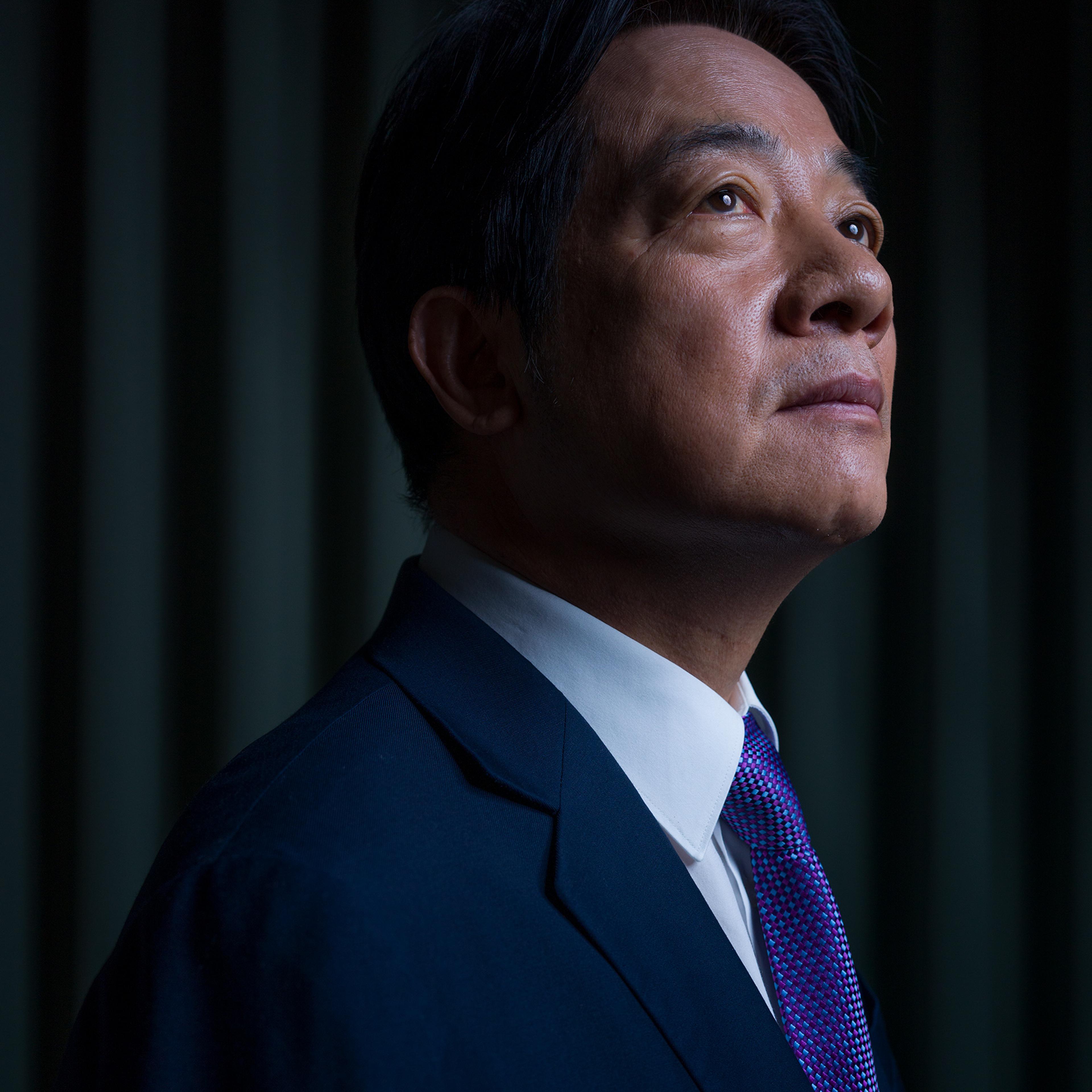 William Lai Ching-te, Taiwan's presidential candidate from the ruling Democratic Progressive Party (DPP), poses for photographs at the DPP headquarters in Taipei on 24 October, 2023.