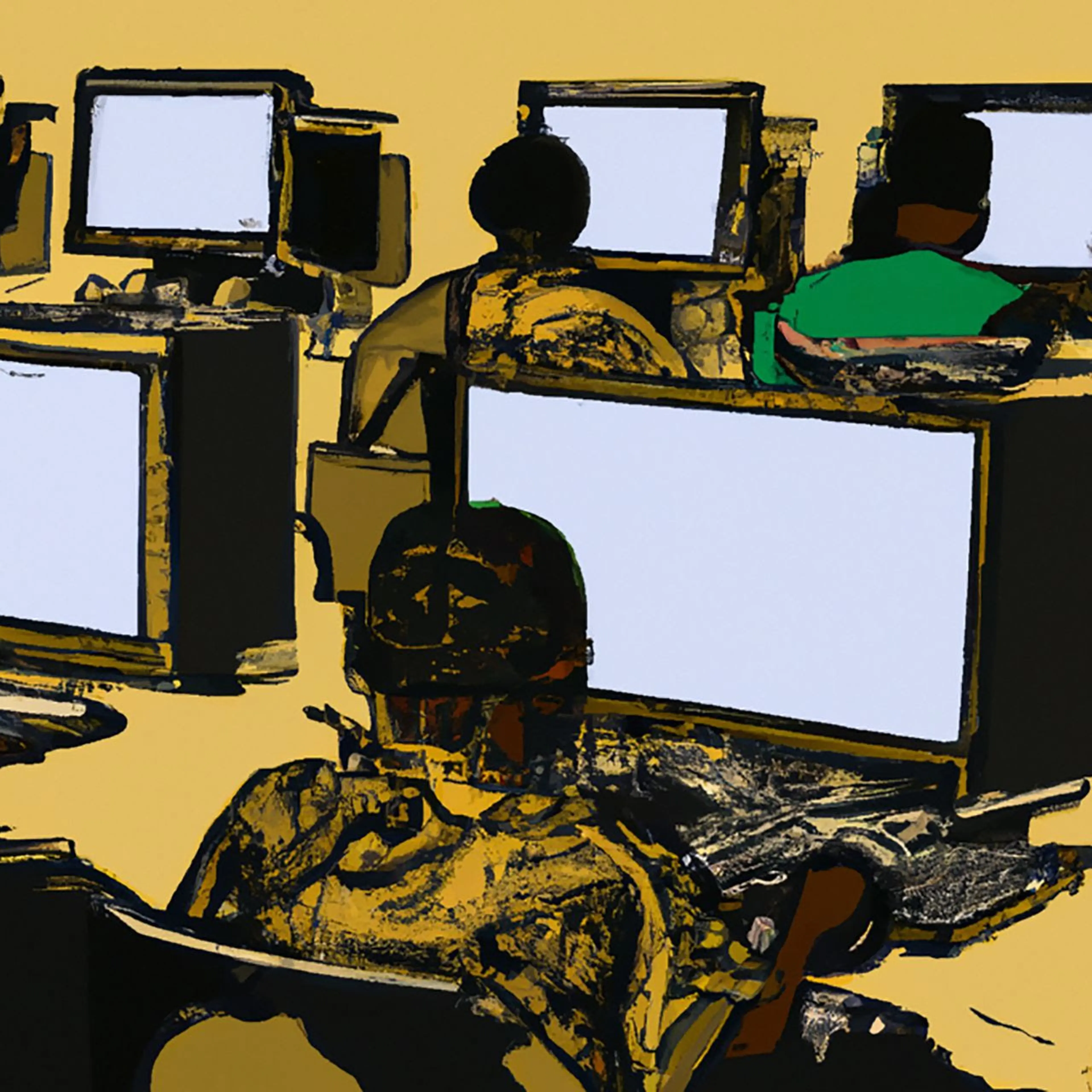 This image, used to illustrate TIME's January 2023 story about OpenAI's use of Kenyan workers, was generated by OpenAI's image-generation software, Dall-E 2.