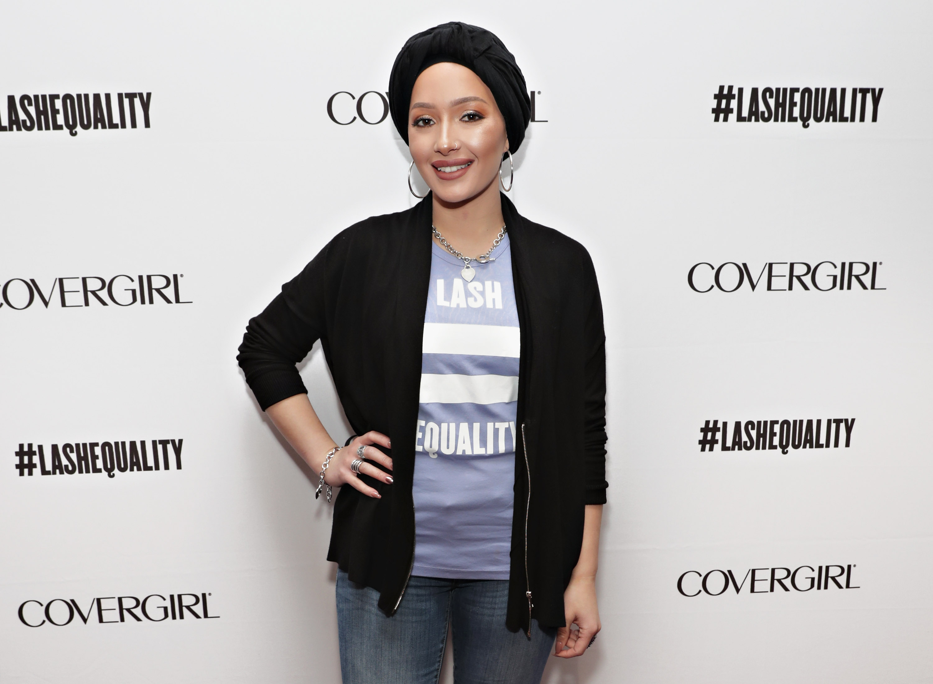 DJ, host, model and actress Amy Pham and beauty blogger Nura Afia offer a sneak peek at the new COVERGIRL So Lashy mascara and commercial that promotes #LashEquality in New York City