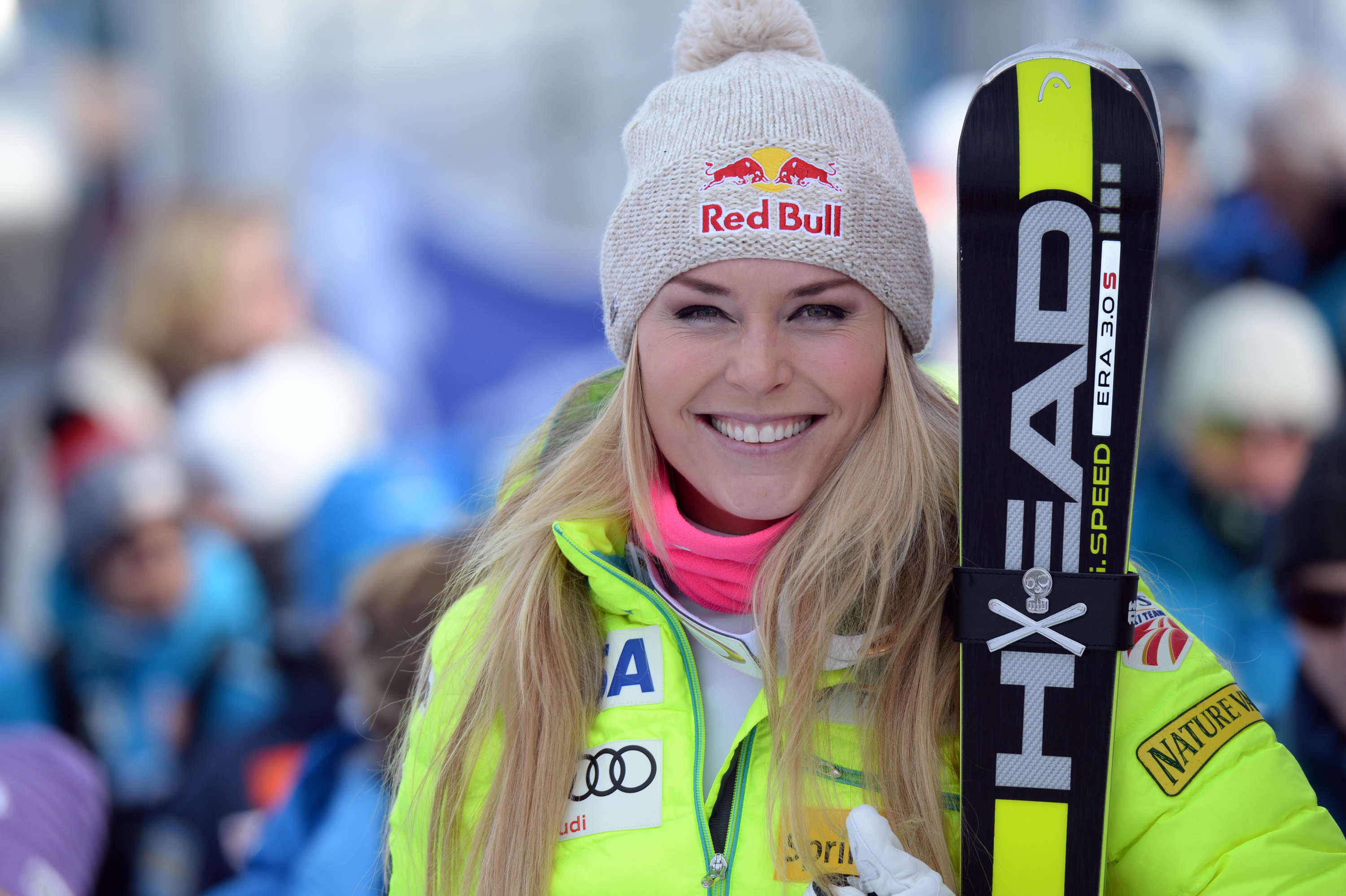 Lindsey Vonn of the U.S. competes during the Audi FIS Alpine Ski World Cup Women's Super-G on Jan. 19, 2015 in Cortina d'Ampezzo, Italy.