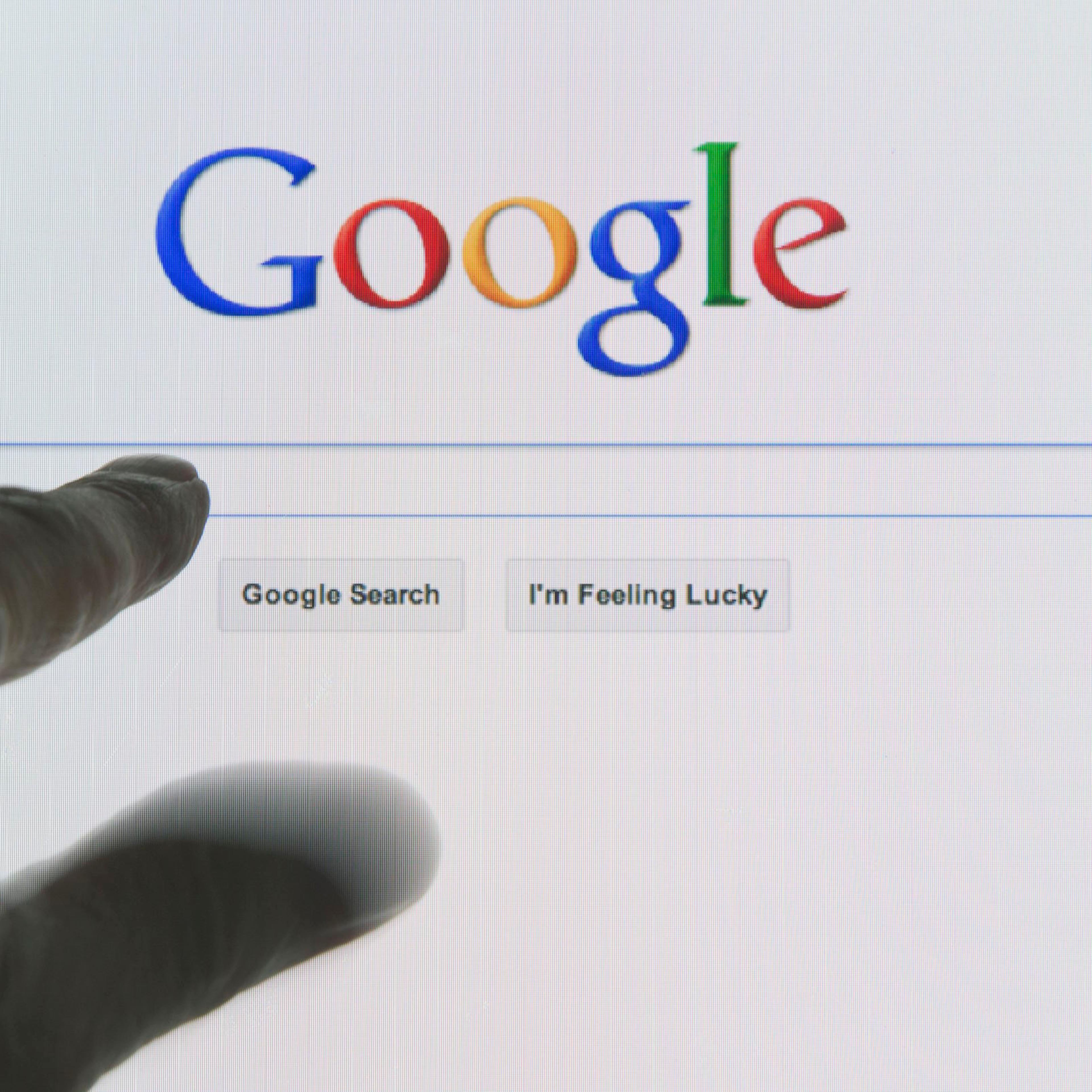 Google search engine opened on computer monitor