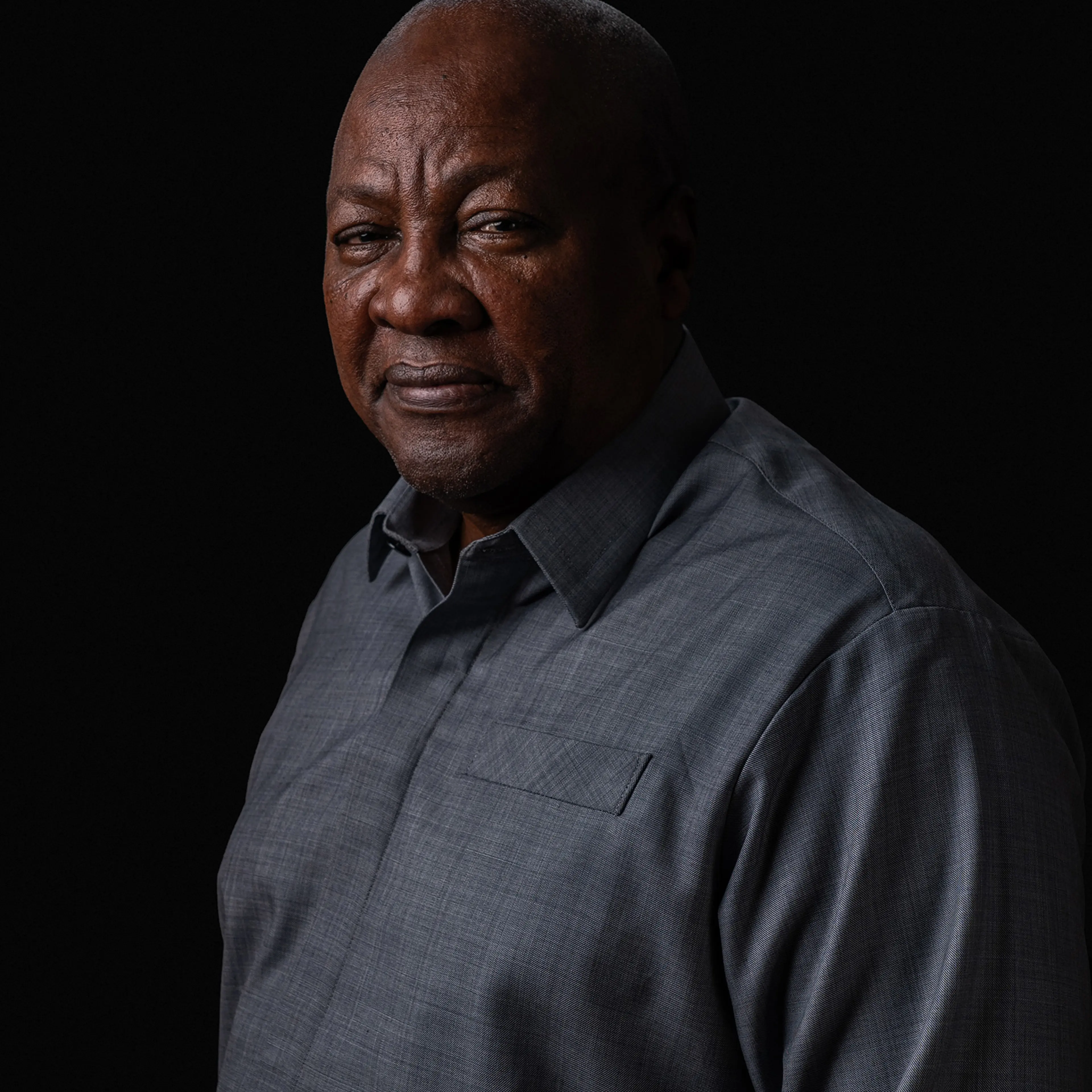 Ghanaian President John Mahama in his office at Jubilee House in Accra, Ghana, on July 18, 2025.