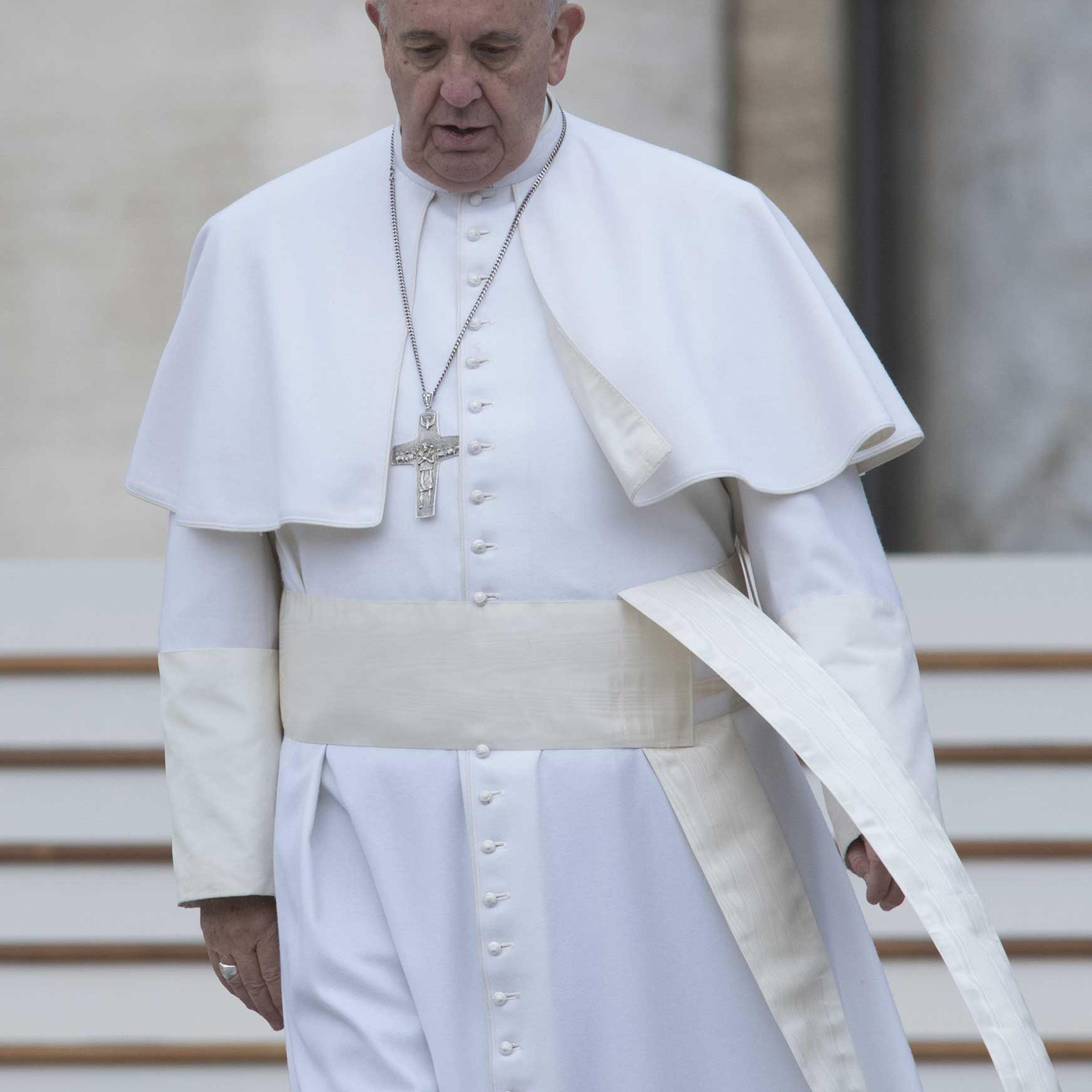 Pope Francis attends his weekly audience in St. Peter's Square on March 4, 2015 in Vatican City, Vatican.