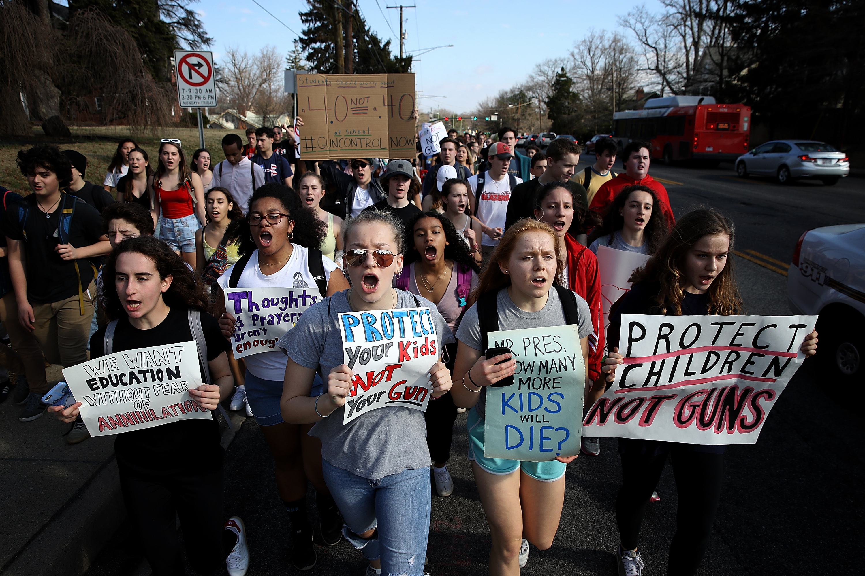 Students From A Maryland High School Organize Walkout And March On Capitol Demanding Gun Control Action From Congress