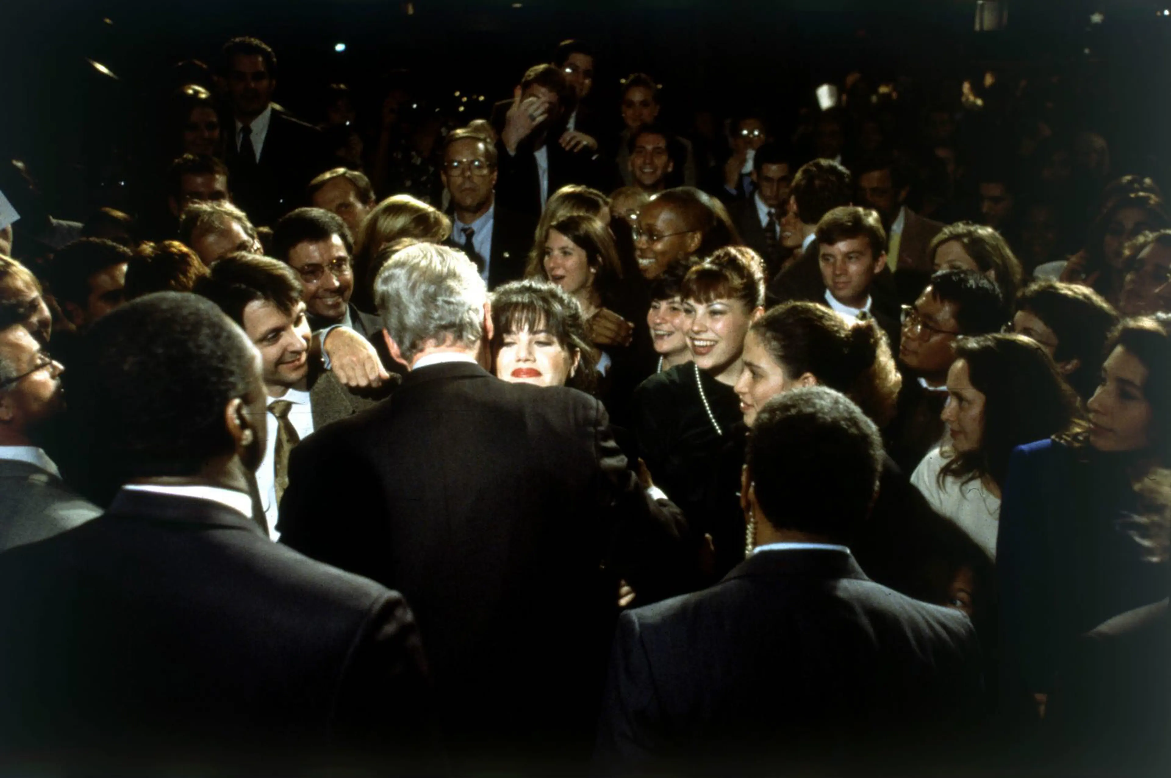 Bill Clinton hugs Monica Lewinsky