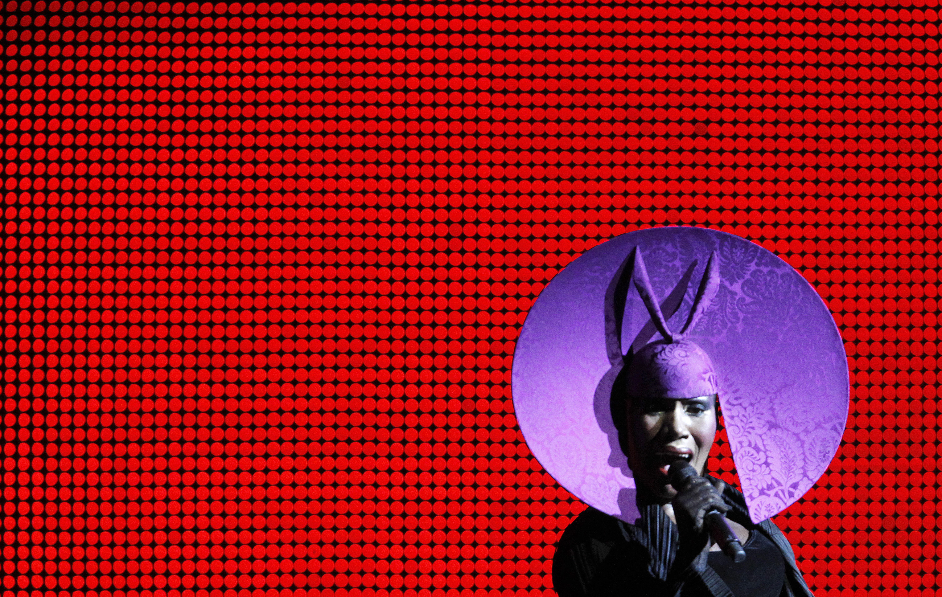 U.S. singer Grace Jones performs during the opening ceremony of the 61st FIFA Congress at the Hallenstadion in Zurich