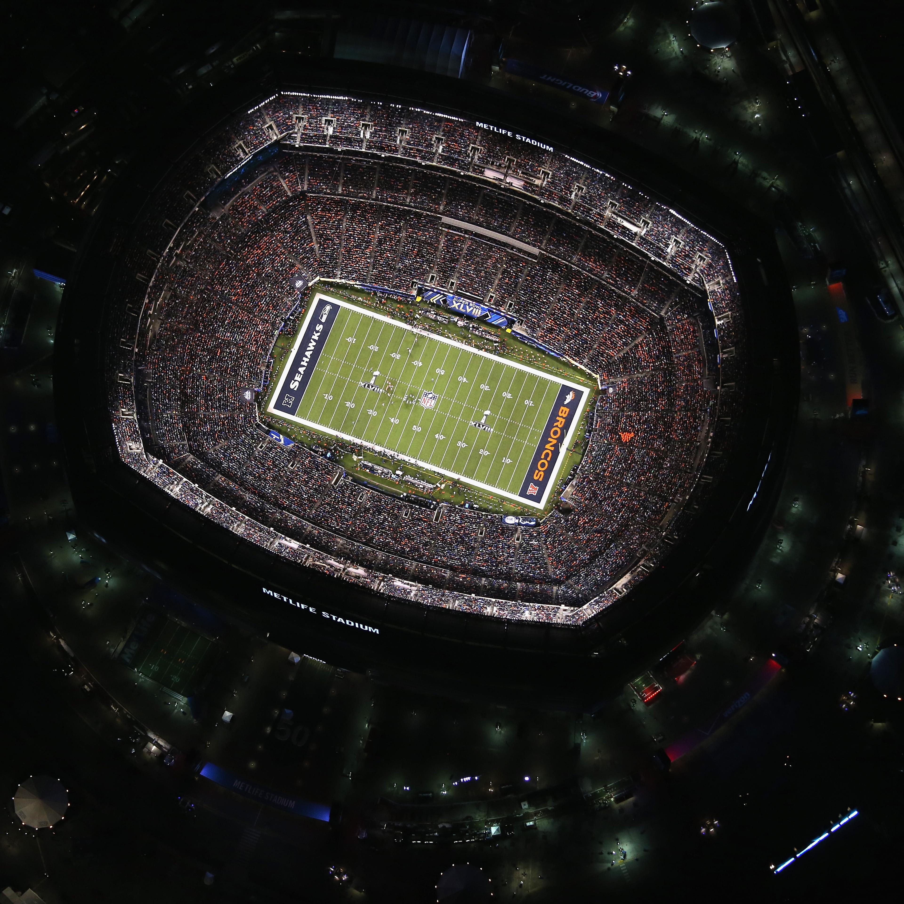 An Aerial View Of Super Bowl XLVIII