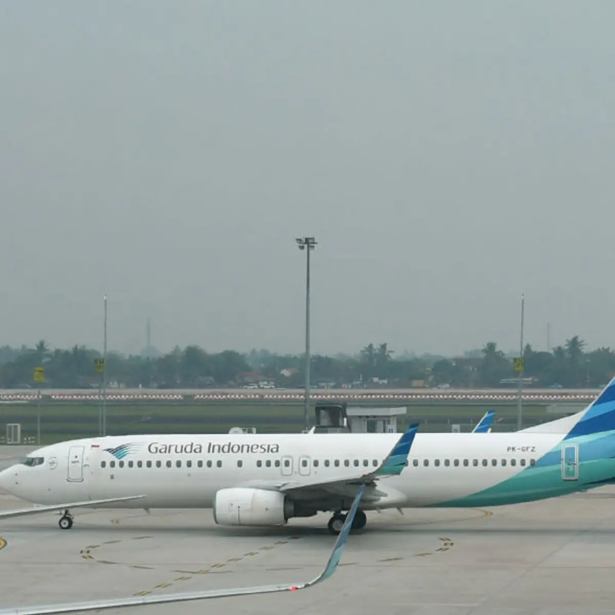 A Boeing 737 Next Gen passenger jet being used by Indonesia's national airline Garuda on Nov. 3, 2019 at Jakarta's international airport in Tangerang
